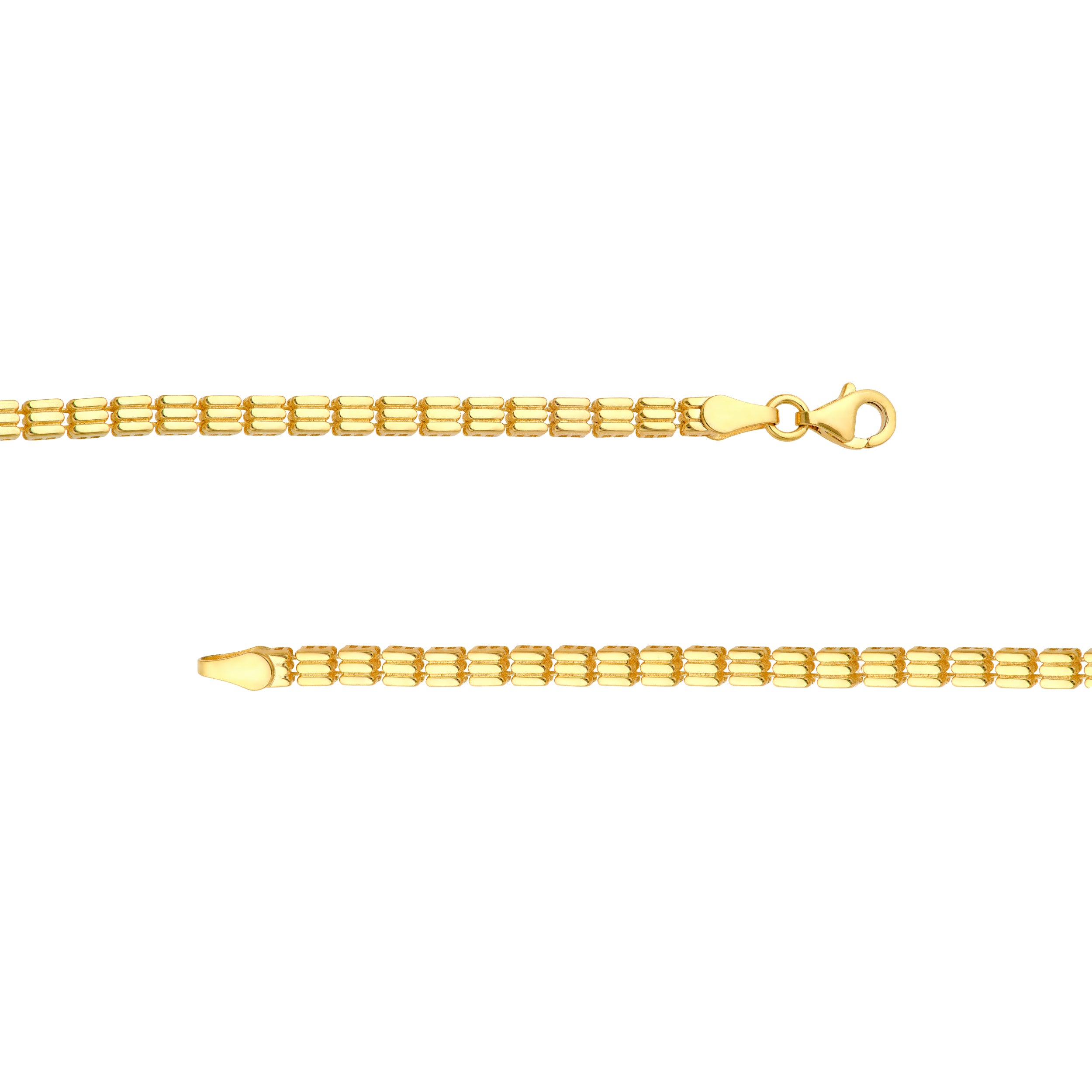 14K Yellow Gold Triple Stripe Gold Square Link Bracelet Birmingham Jewelry Bracelet Birmingham Jewelry 
