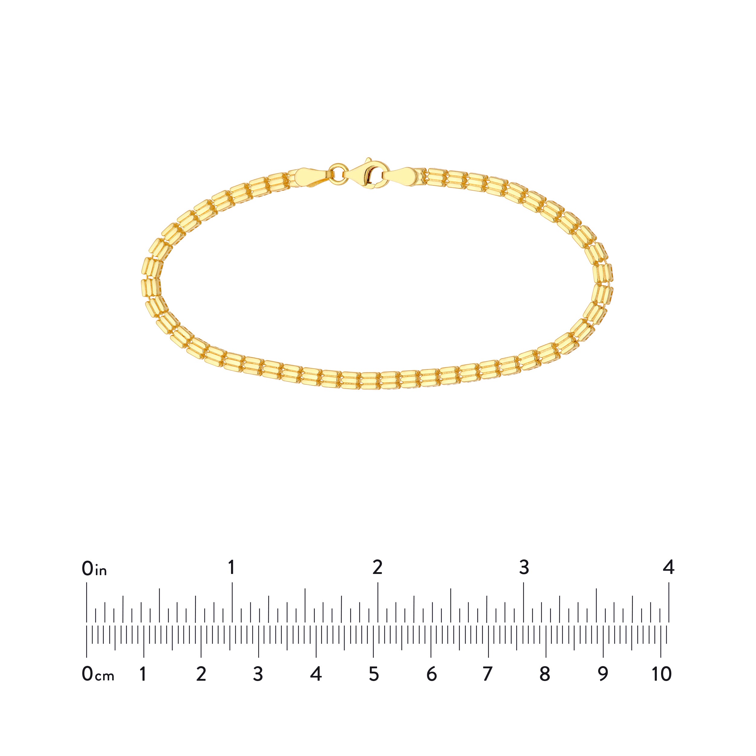 14K Yellow Gold Triple Stripe Gold Square Link Bracelet Birmingham Jewelry Bracelet Birmingham Jewelry 