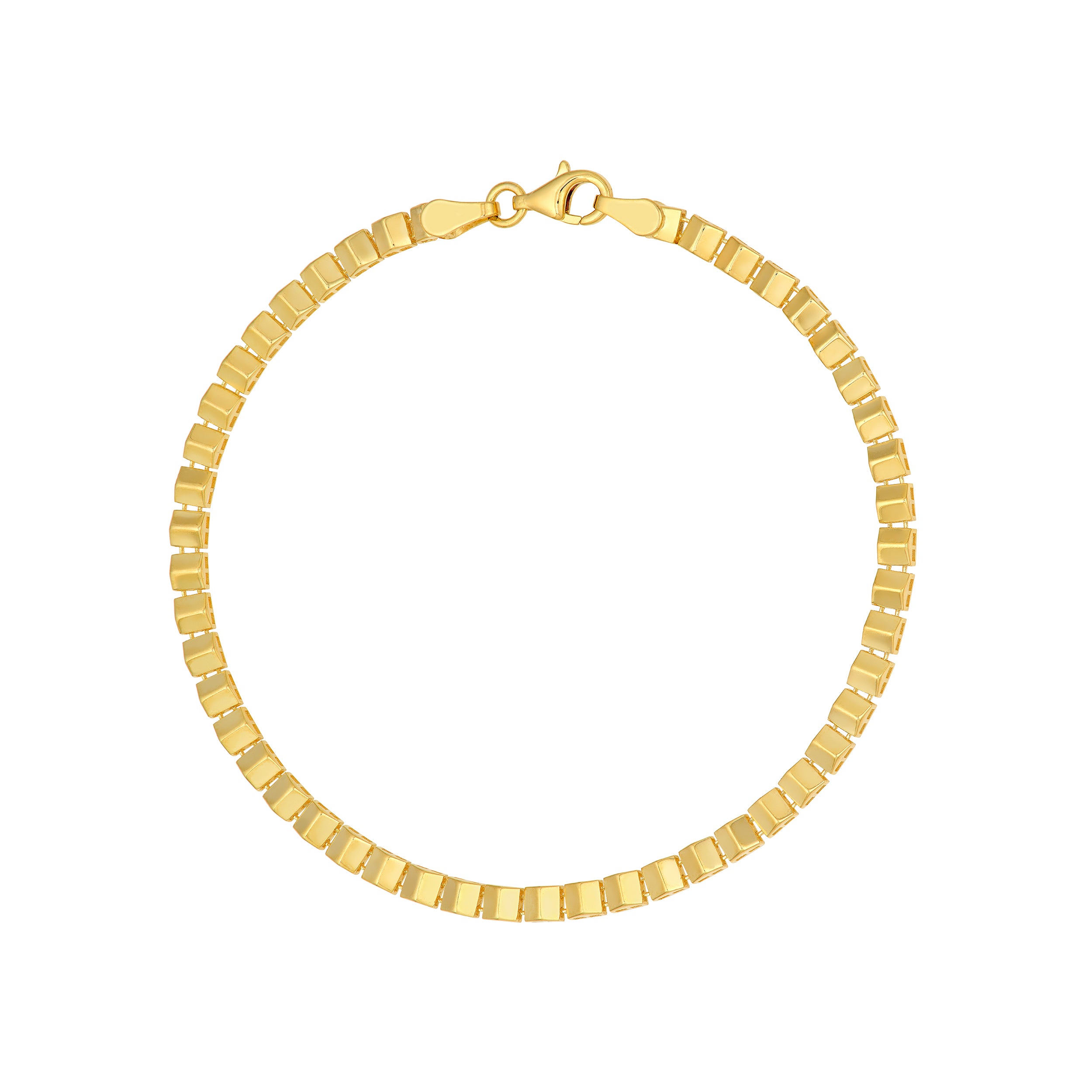 14K Yellow Gold 2.90mm Square Prism Link Chain Birmingham Jewelry Bracelet Birmingham Jewelry 