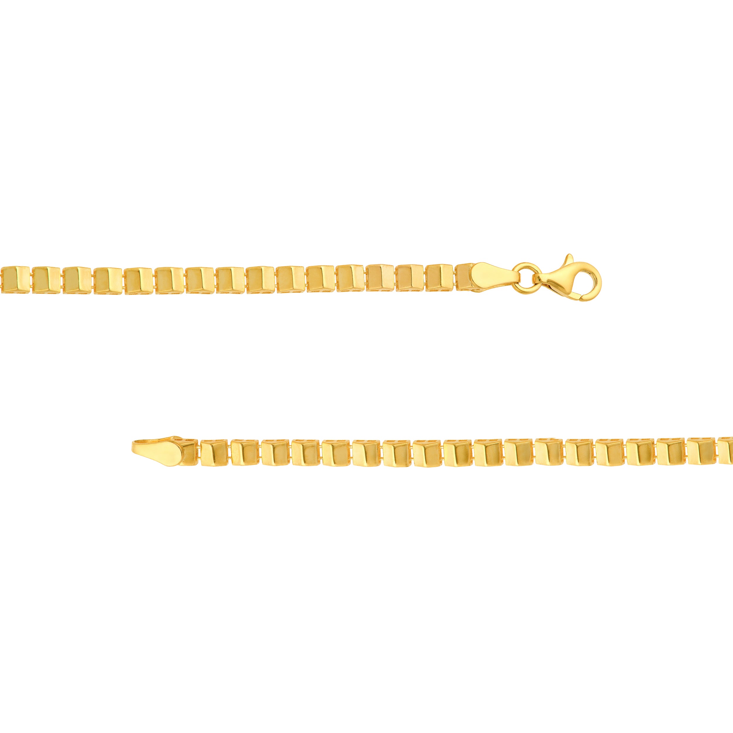 14K Yellow Gold 2.90mm Square Prism Link Chain Birmingham Jewelry Bracelet Birmingham Jewelry 