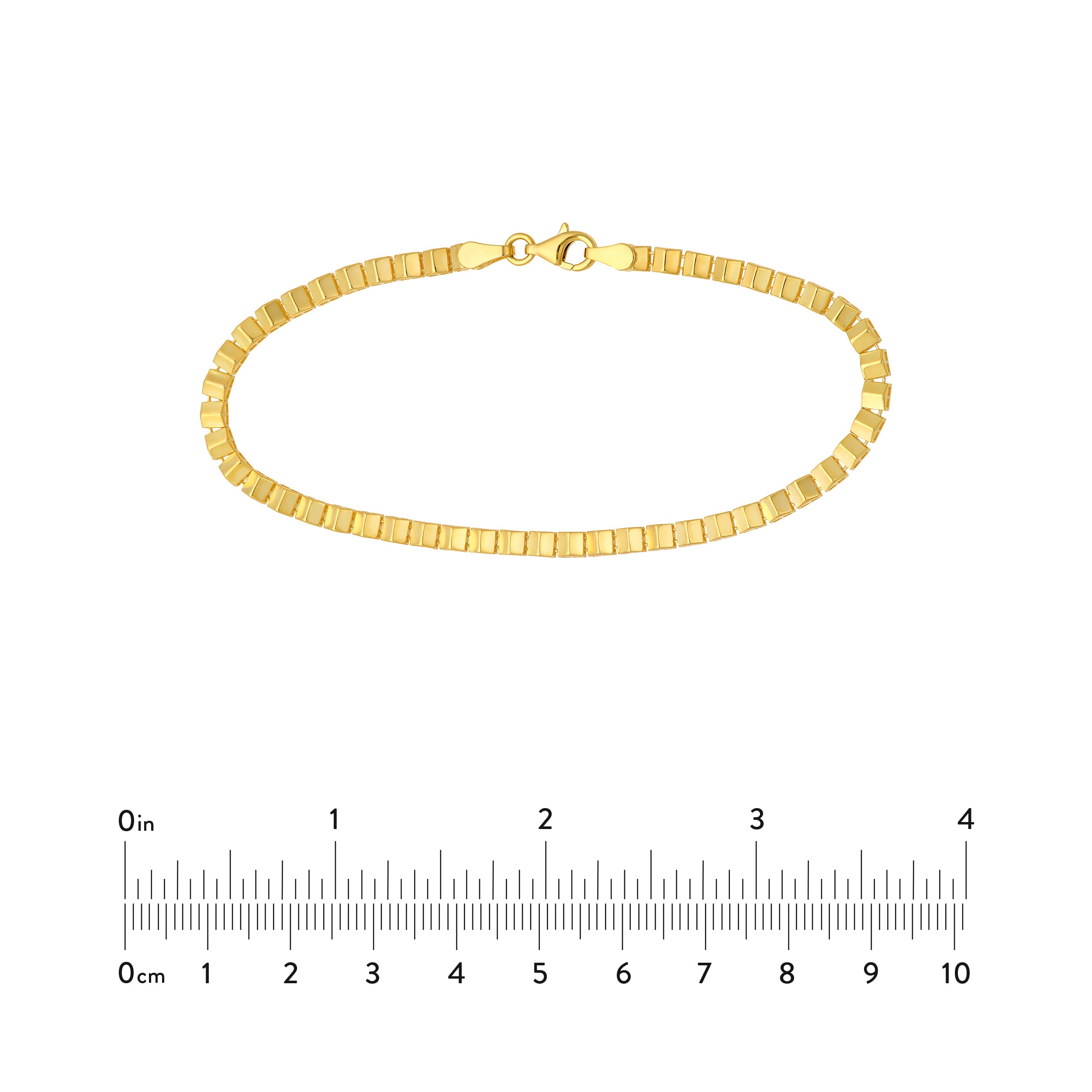 14K Yellow Gold 2.90mm Square Prism Link Chain Birmingham Jewelry Bracelet Birmingham Jewelry 