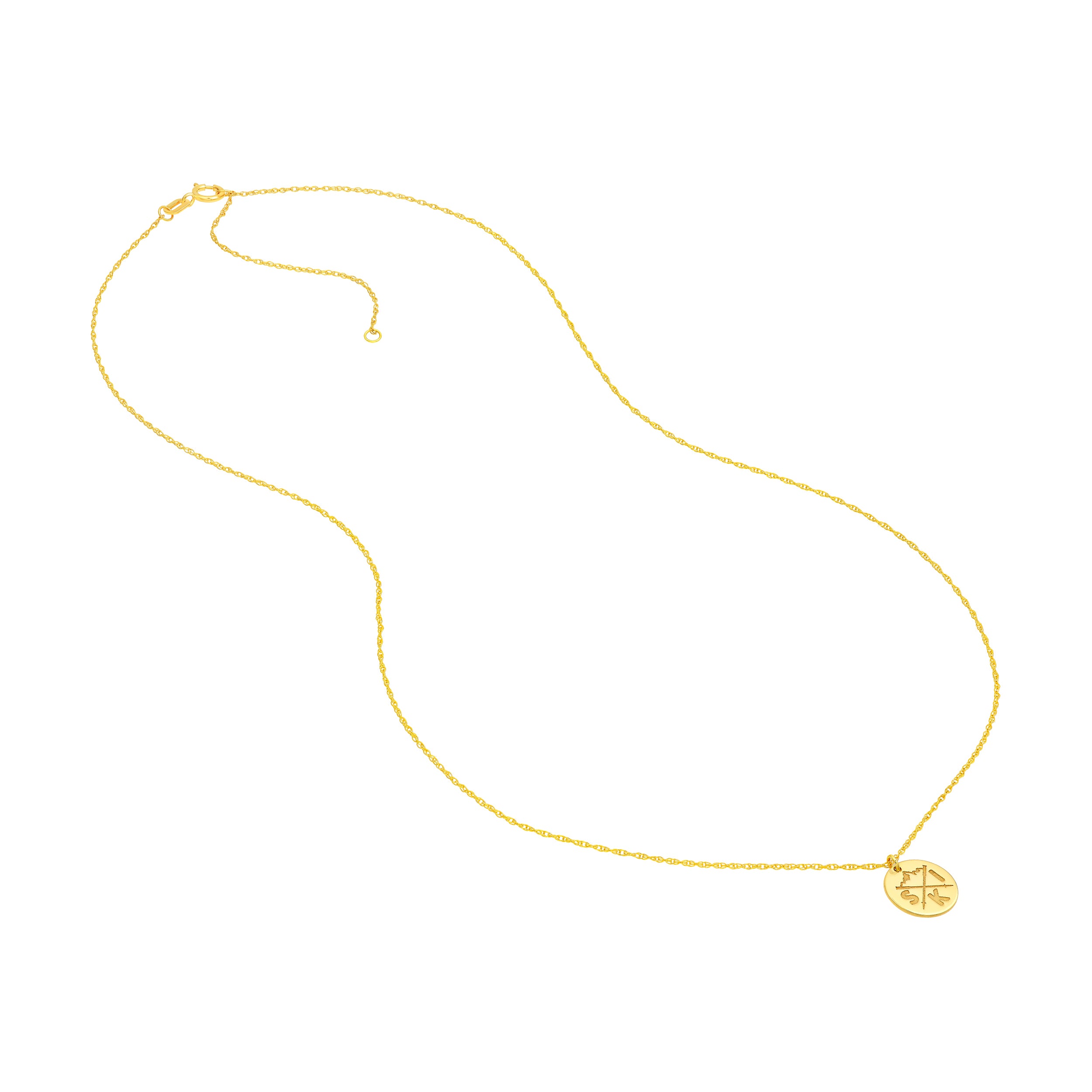 14K Yellow Gold So You Ski Pendant Necklace Birmingham Jewelry Necklace Birmingham Jewelry 