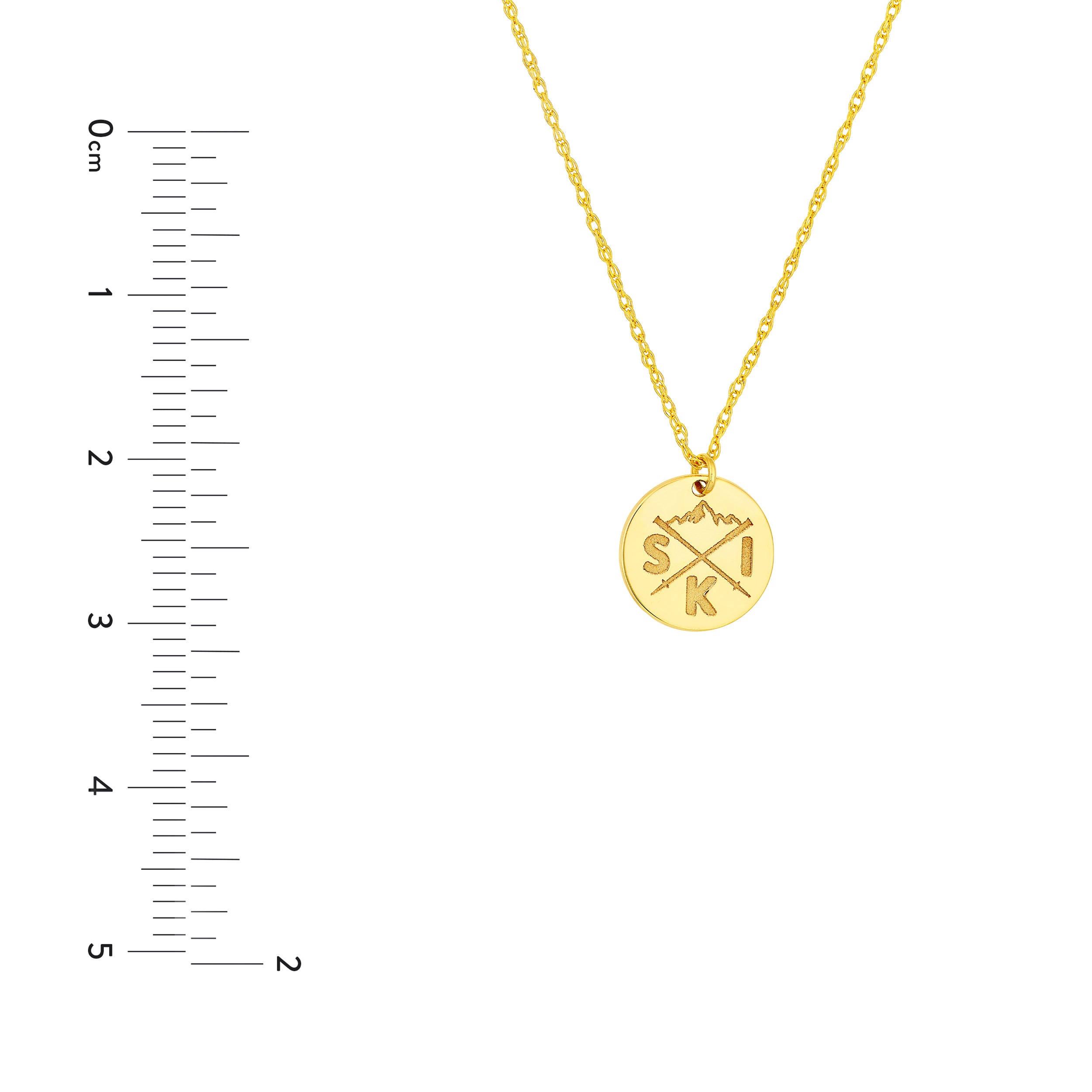 14K Yellow Gold So You Ski Pendant Necklace Birmingham Jewelry Necklace Birmingham Jewelry 