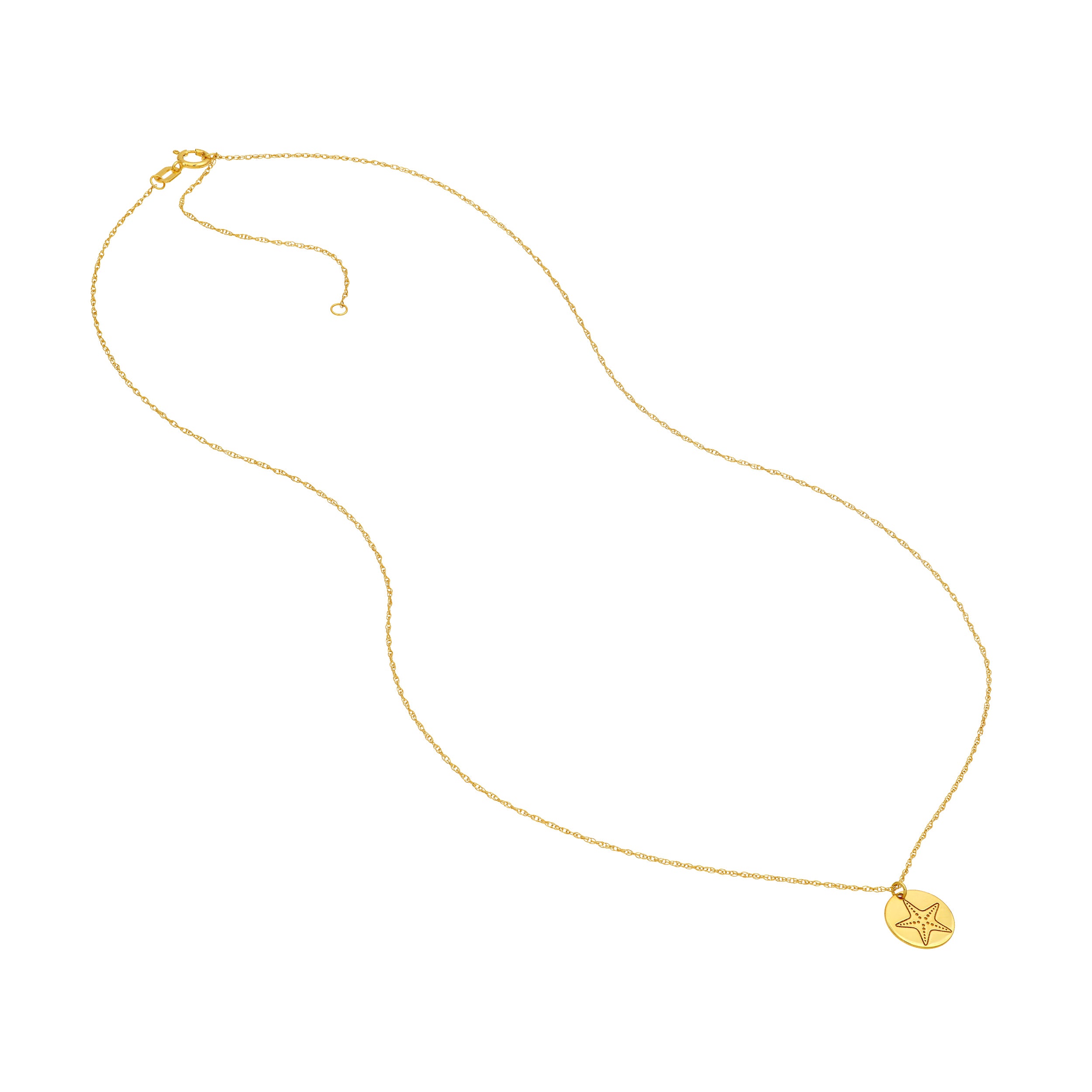 14K Yellow Gold So You Starfish Disc Necklace Birmingham Jewelry Necklace Birmingham Jewelry 