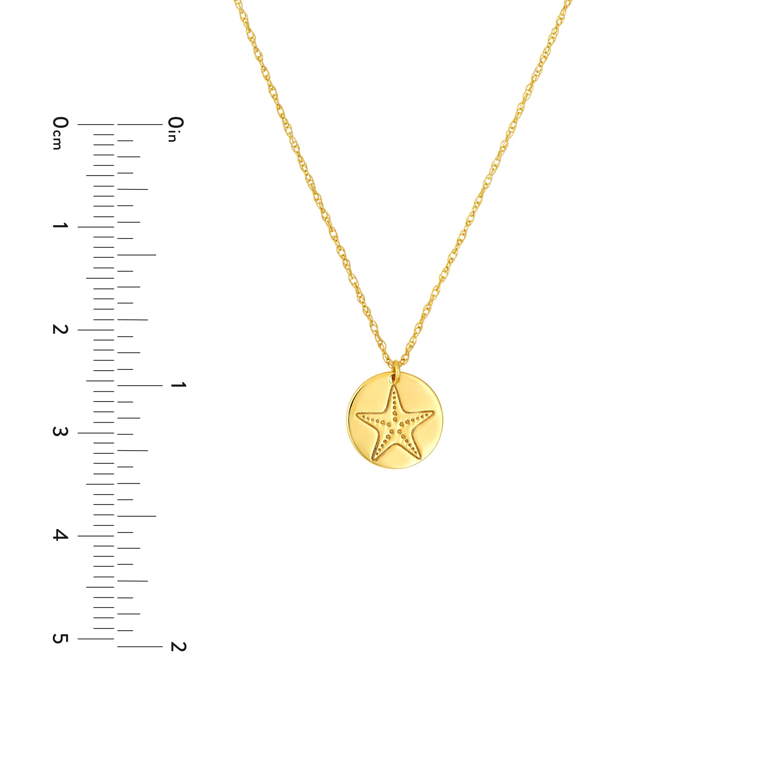 14K Yellow Gold So You Starfish Disc Necklace Birmingham Jewelry Necklace Birmingham Jewelry 
