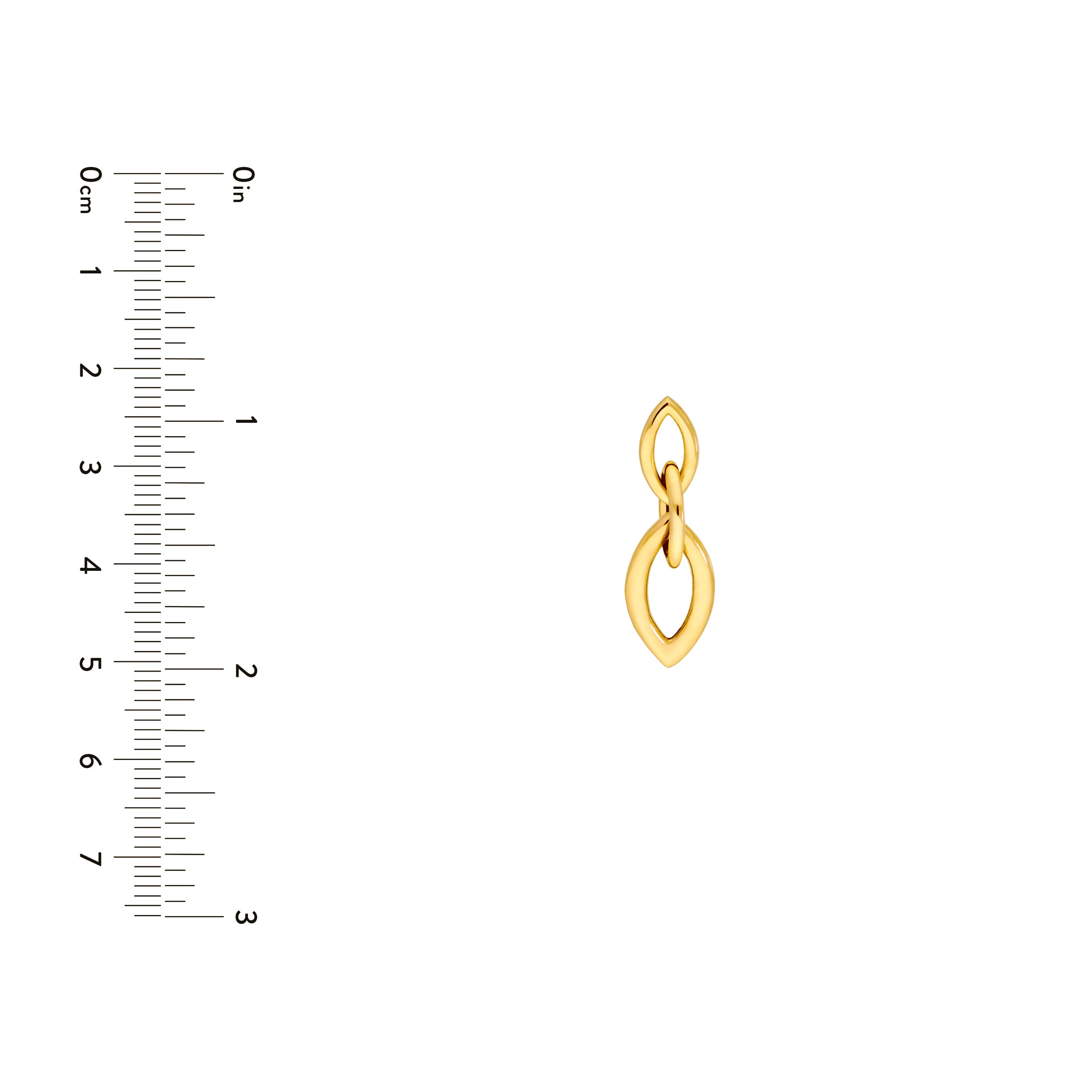 14K Yellow Gold Marquise Trio Link Dangle Earrings Birmingham Jewelry Earrings Birmingham Jewelry 