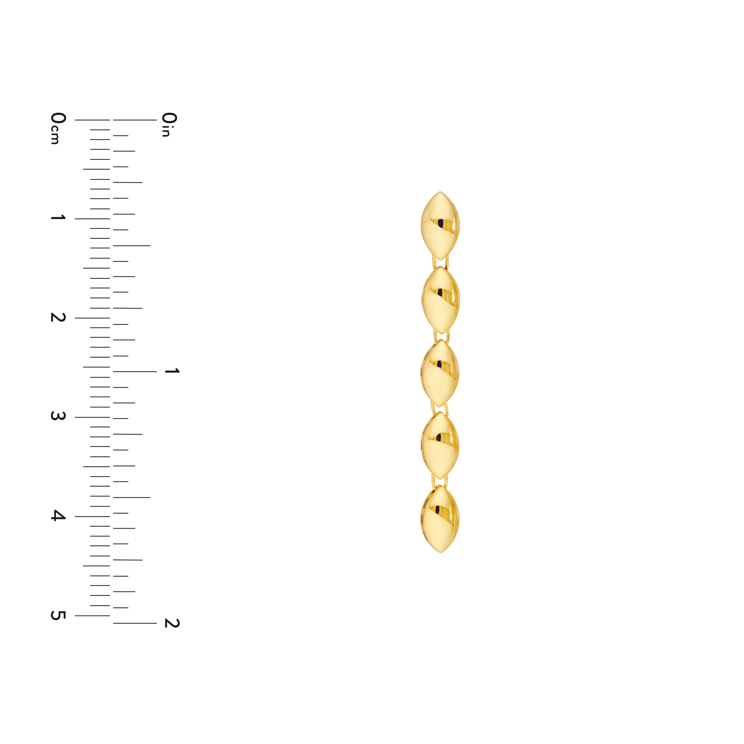 14K Yellow Gold Puffy Marquise Dangle Earrings Birmingham Jewelry Earrings Birmingham Jewelry 