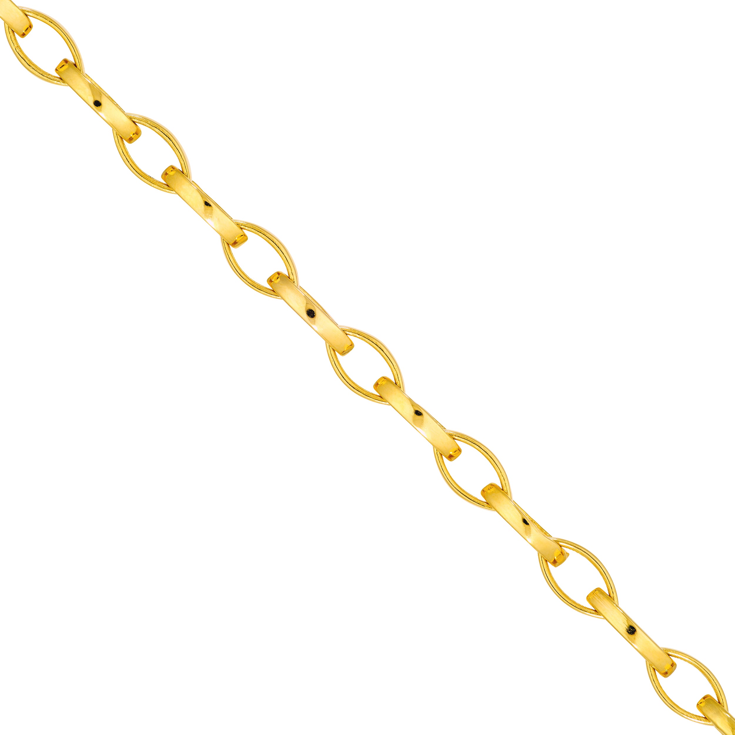 14K Yellow Gold Marquise Link Chain