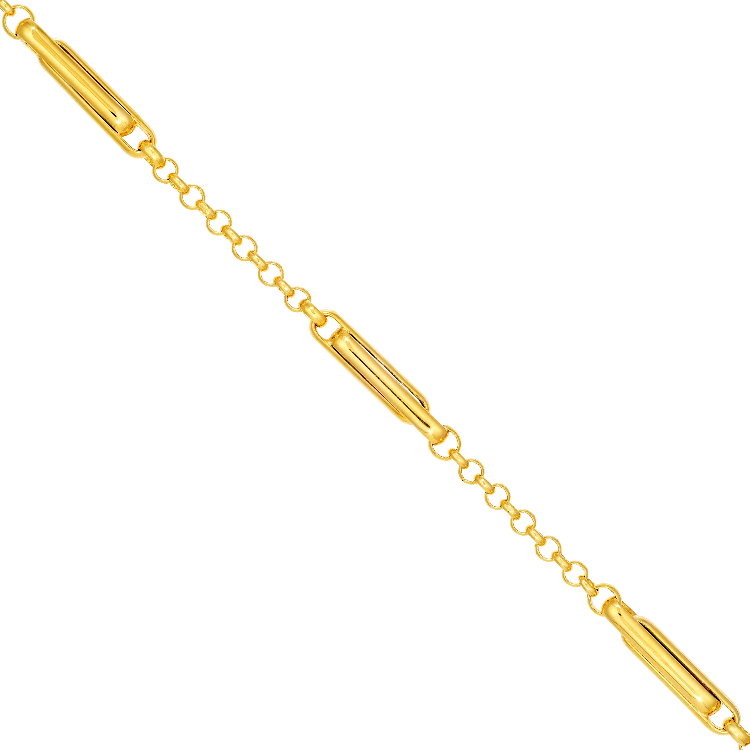 14K Yellow Gold Interlocking Paper Clip Station Necklace Birmingham Jewelry Necklace Birmingham Jewelry 