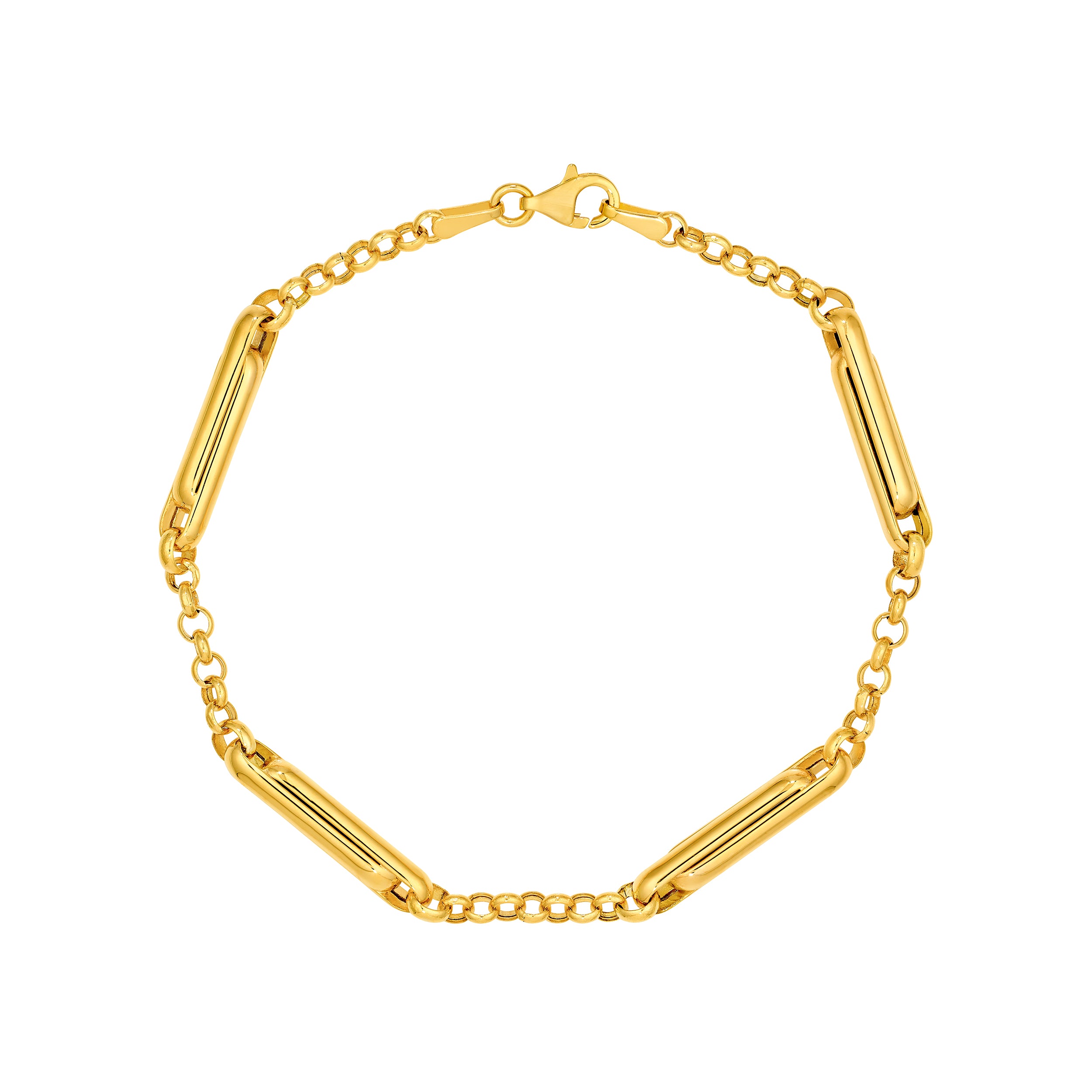 14K Yellow Gold Interlocking Paper Clip Rolo Bracelet Birmingham Jewelry Bracelet Birmingham Jewelry 