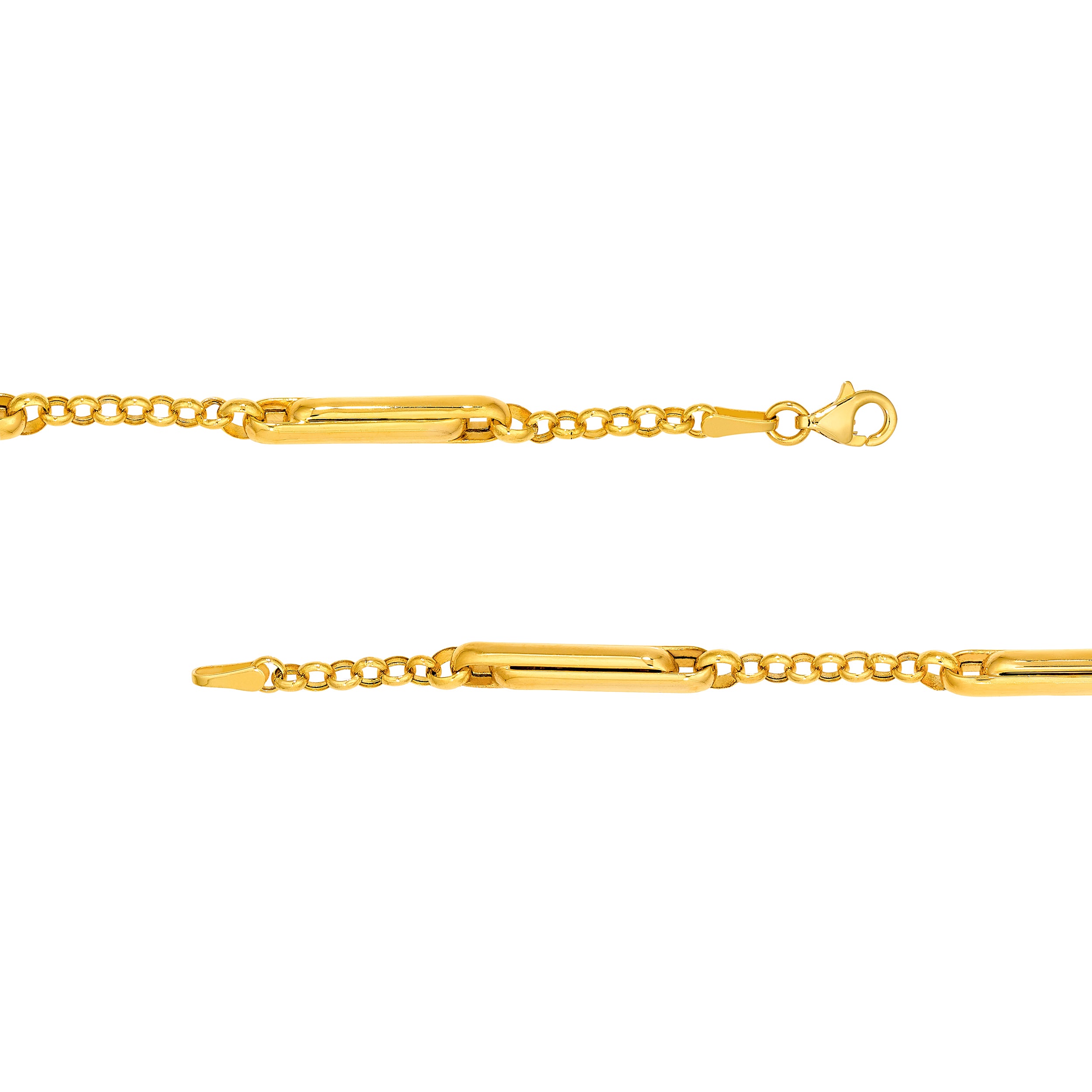 14K Yellow Gold Interlocking Paper Clip Rolo Bracelet Birmingham Jewelry Bracelet Birmingham Jewelry 
