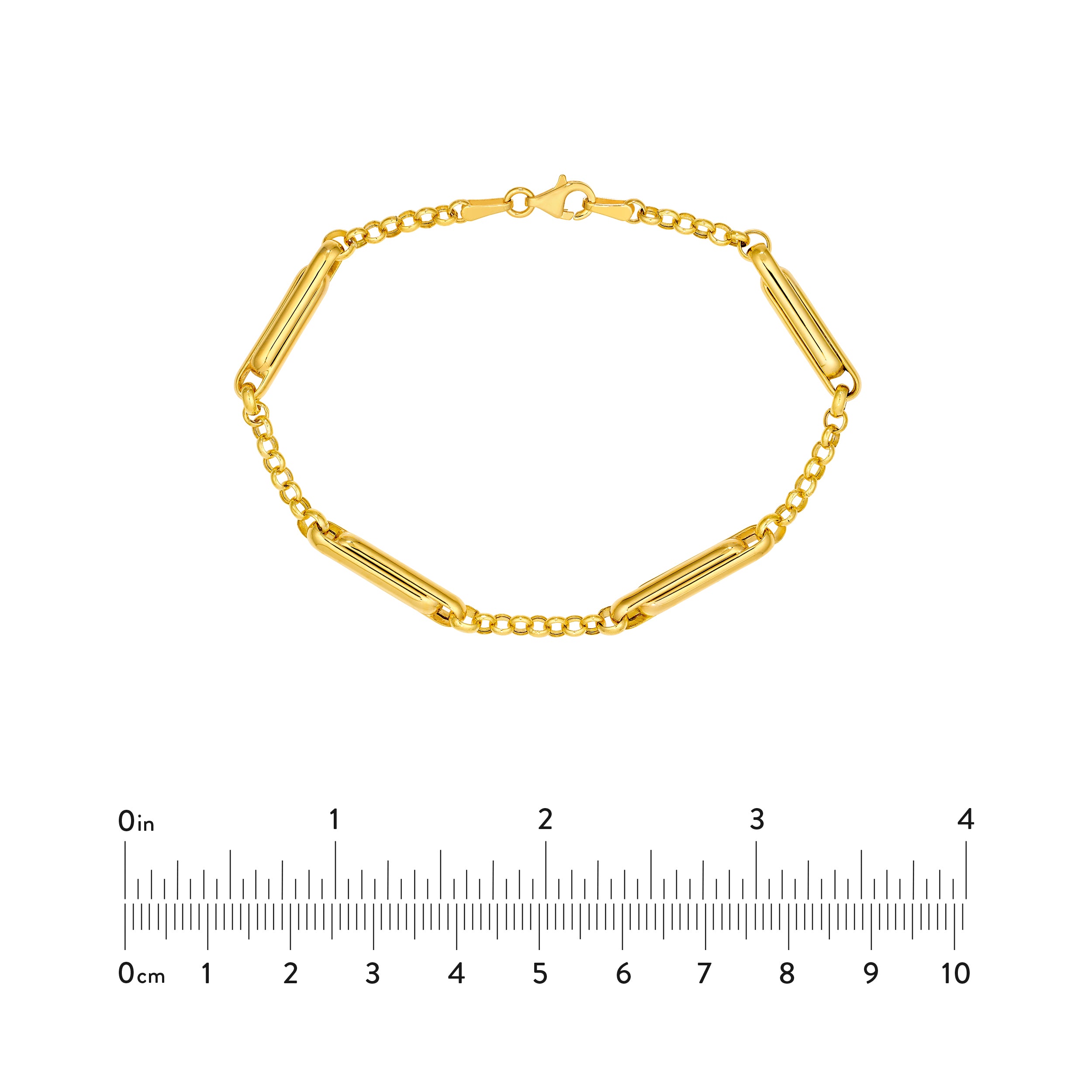 14K Yellow Gold Interlocking Paper Clip Rolo Bracelet Birmingham Jewelry Bracelet Birmingham Jewelry 