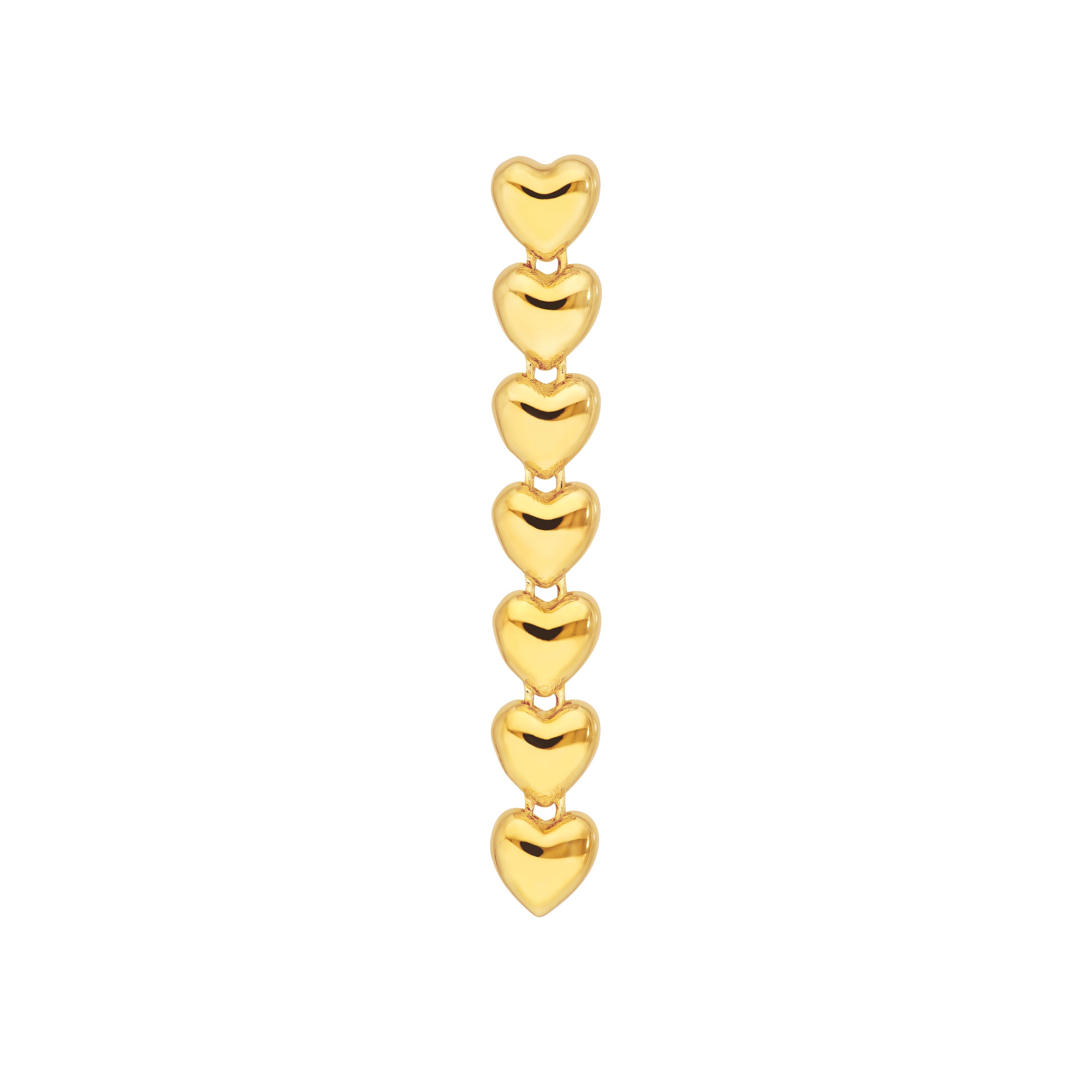 14K Yellow Gold Puffy Heart String Dangle Earrings Birmingham Jewelry Earrings Birmingham Jewelry 