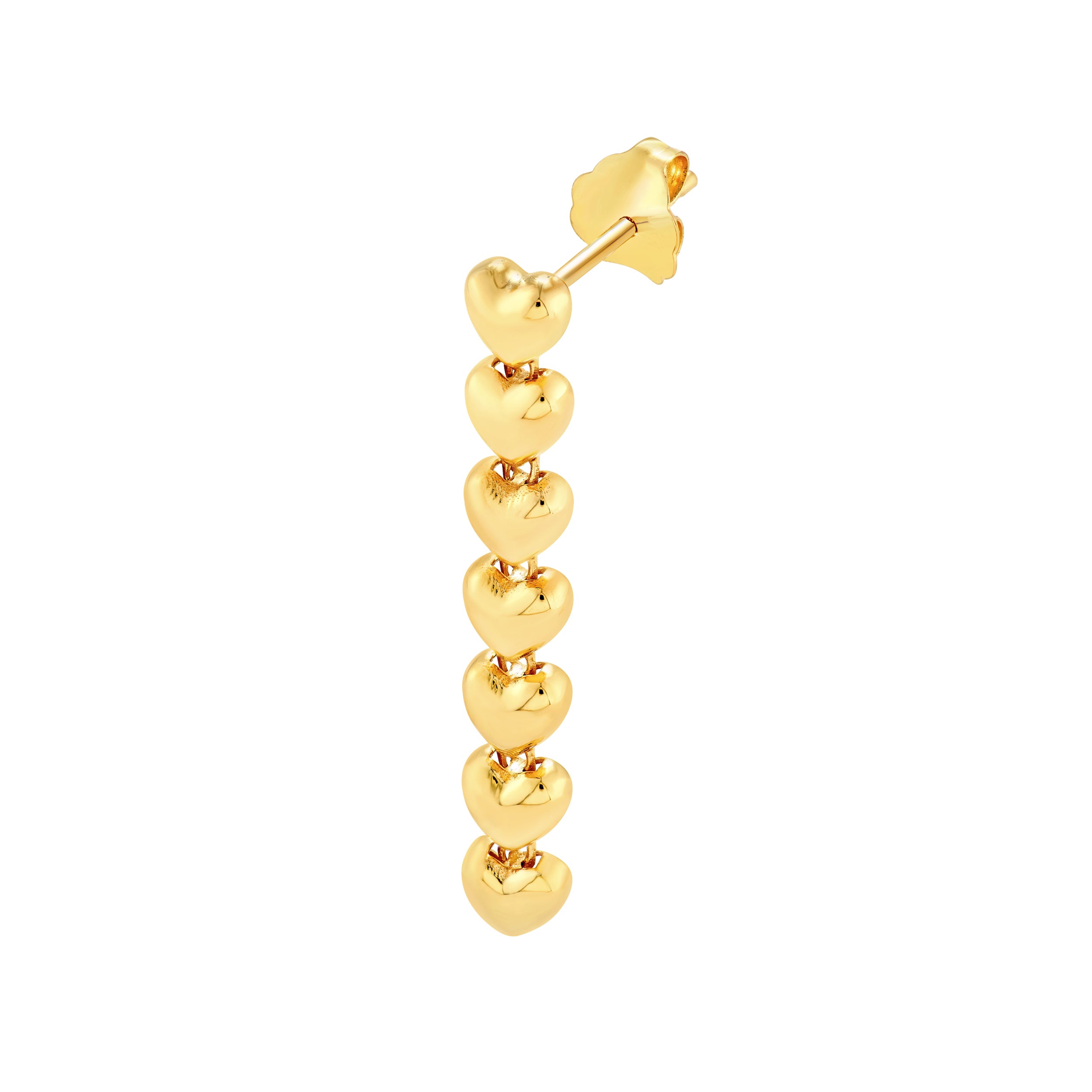 14K Yellow Gold Puffy Heart String Dangle Earrings Birmingham Jewelry Earrings Birmingham Jewelry 