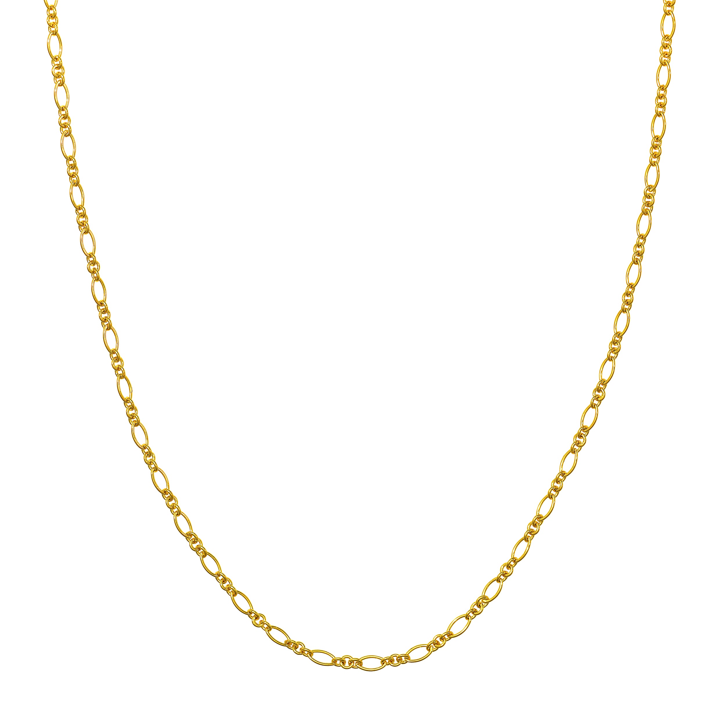 14K Yellow Gold 3+1 Oval Link Chain