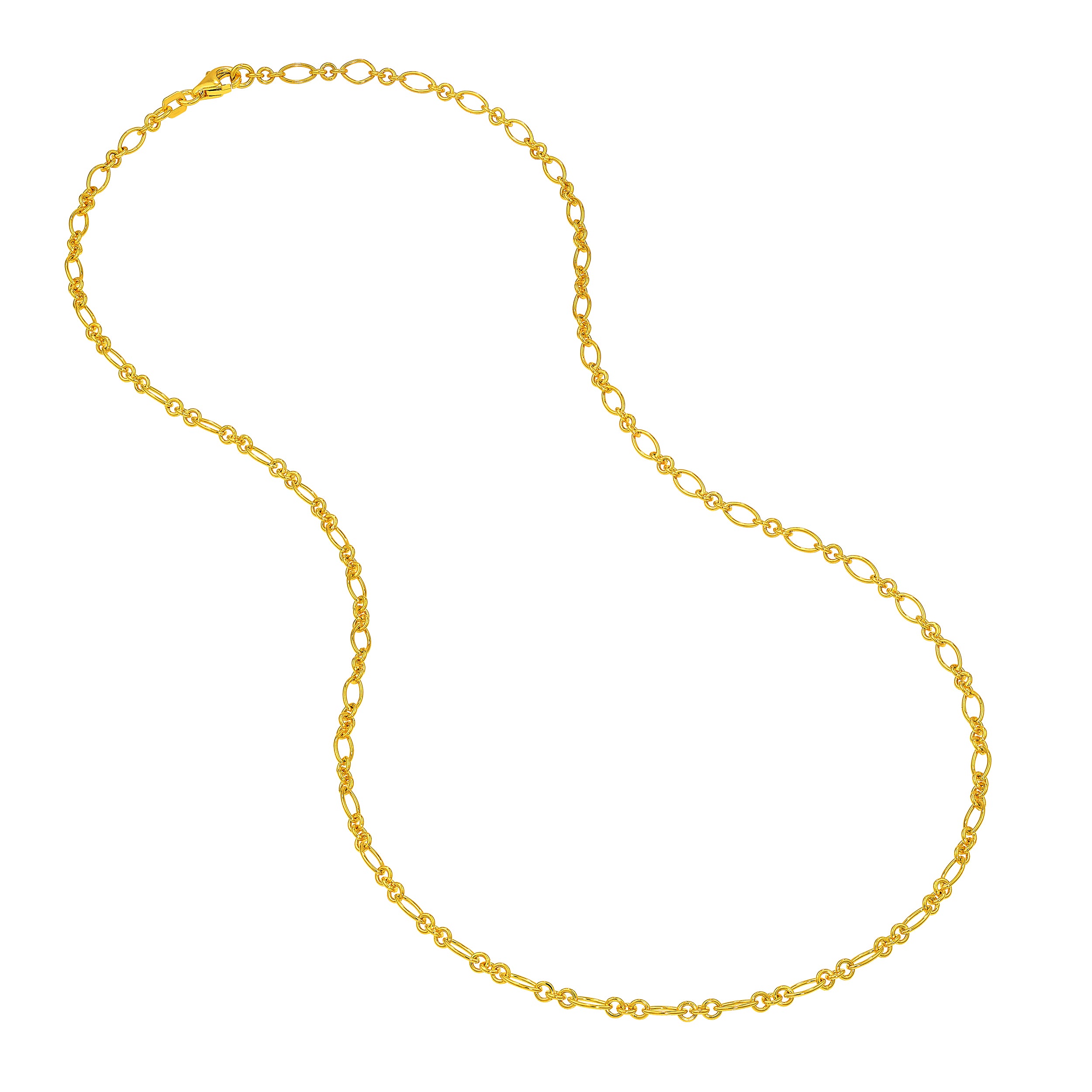 14K Yellow Gold 3+1 Oval Link Chain