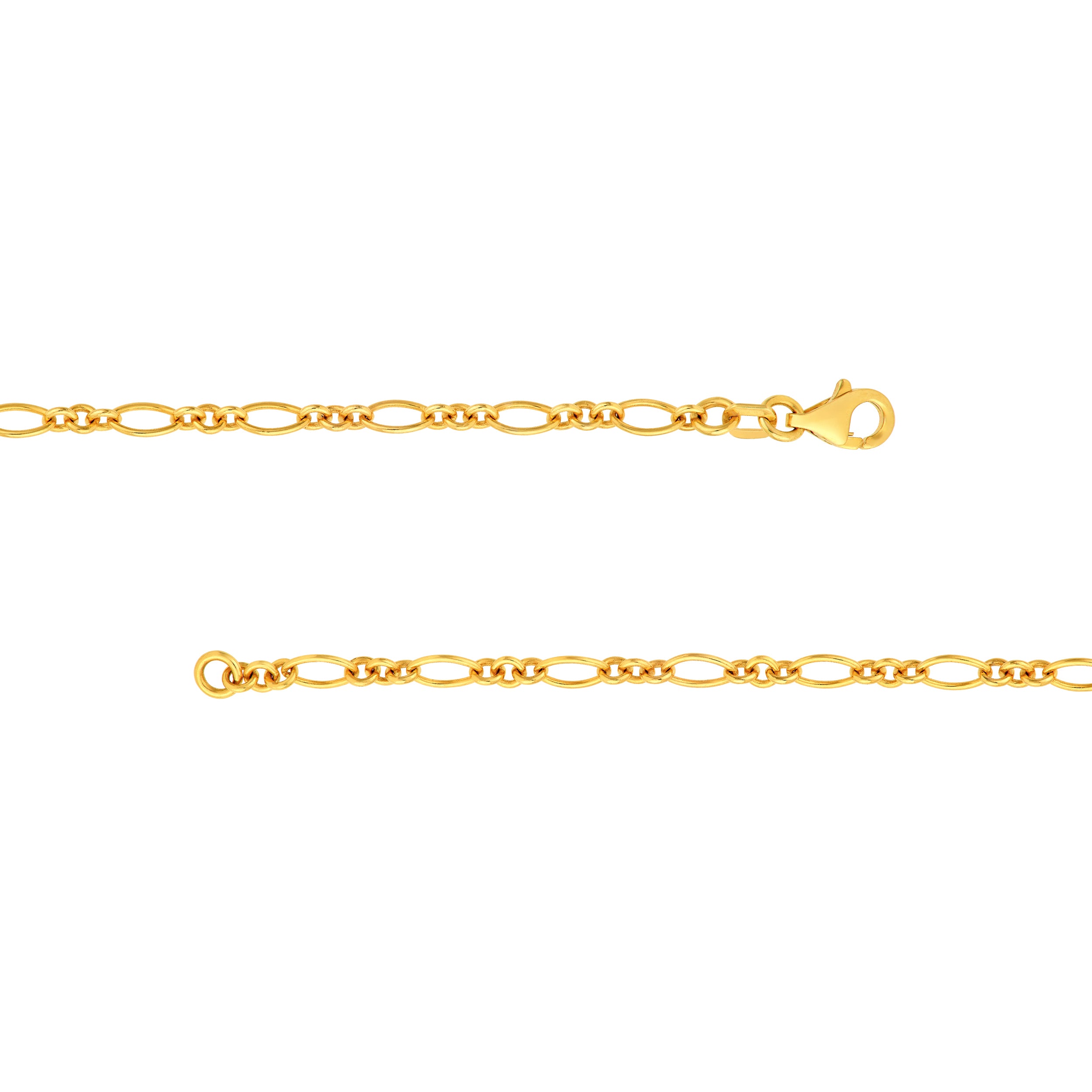 14K Yellow Gold 3+1 Oval Link Chain
