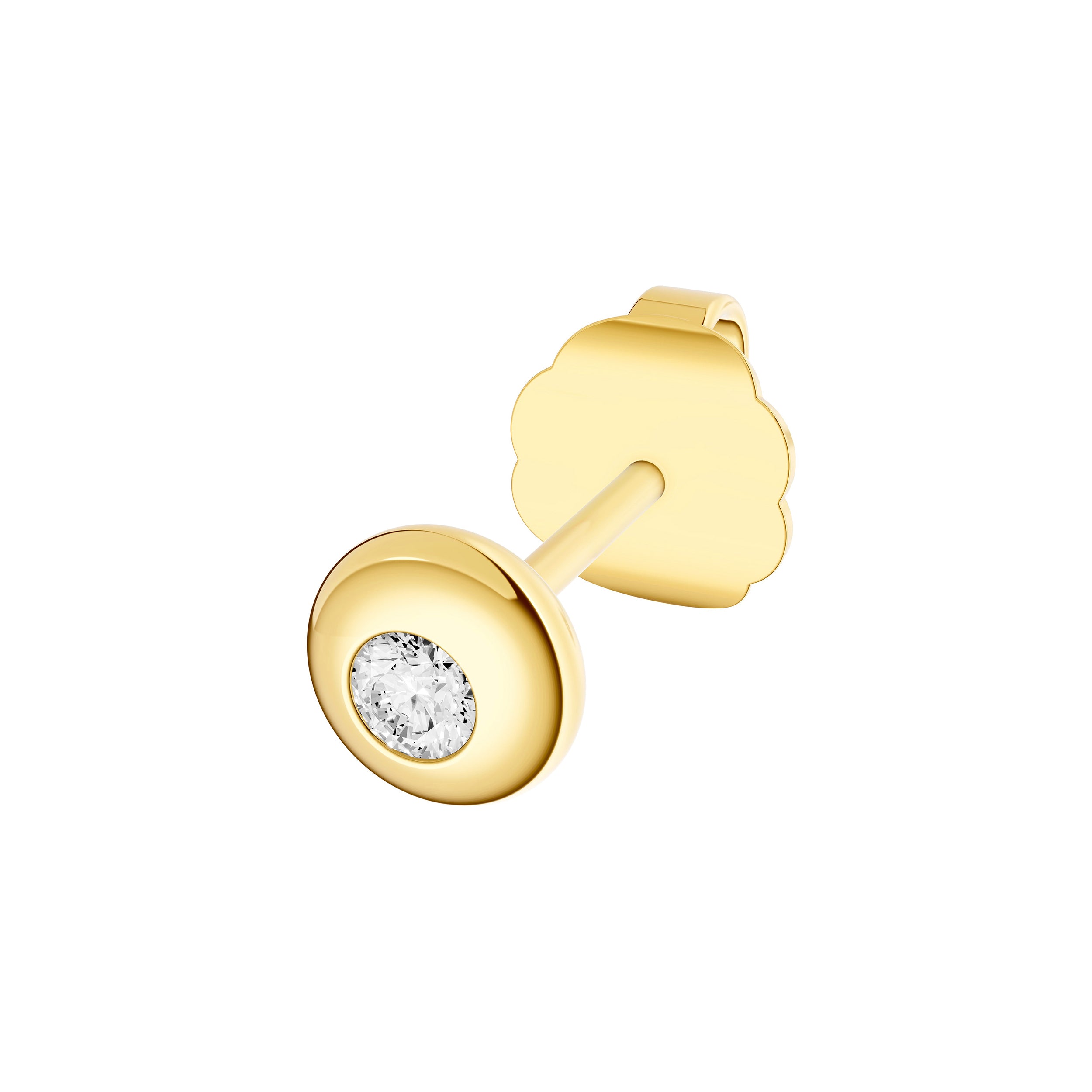 14K Yellow Gold 0.05tcw Diamond Round Stud Earrings