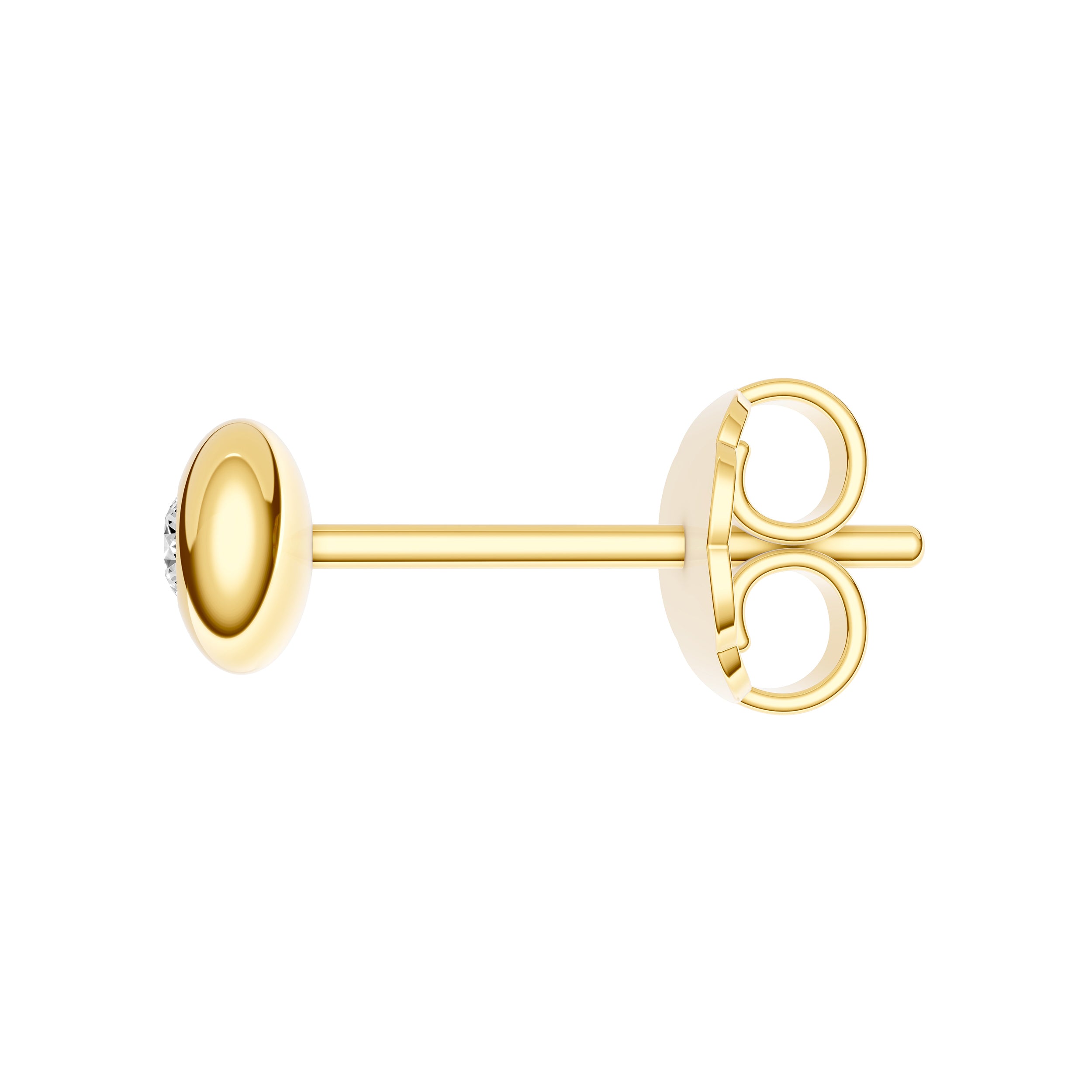 14K Yellow Gold 0.05tcw Diamond Round Stud Earrings