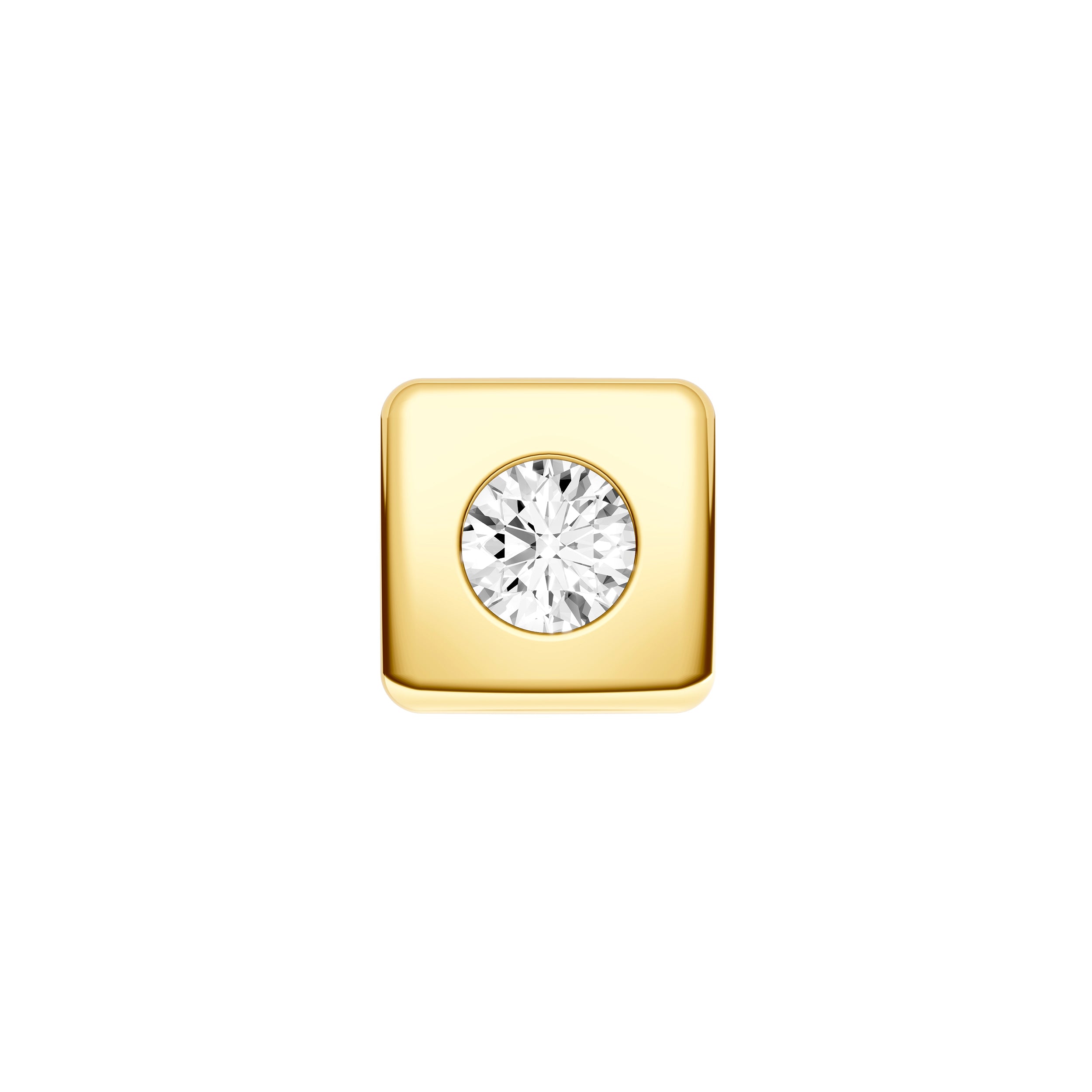 14K Yellow Gold 0.05tcw Diamond Square Stud Earrings