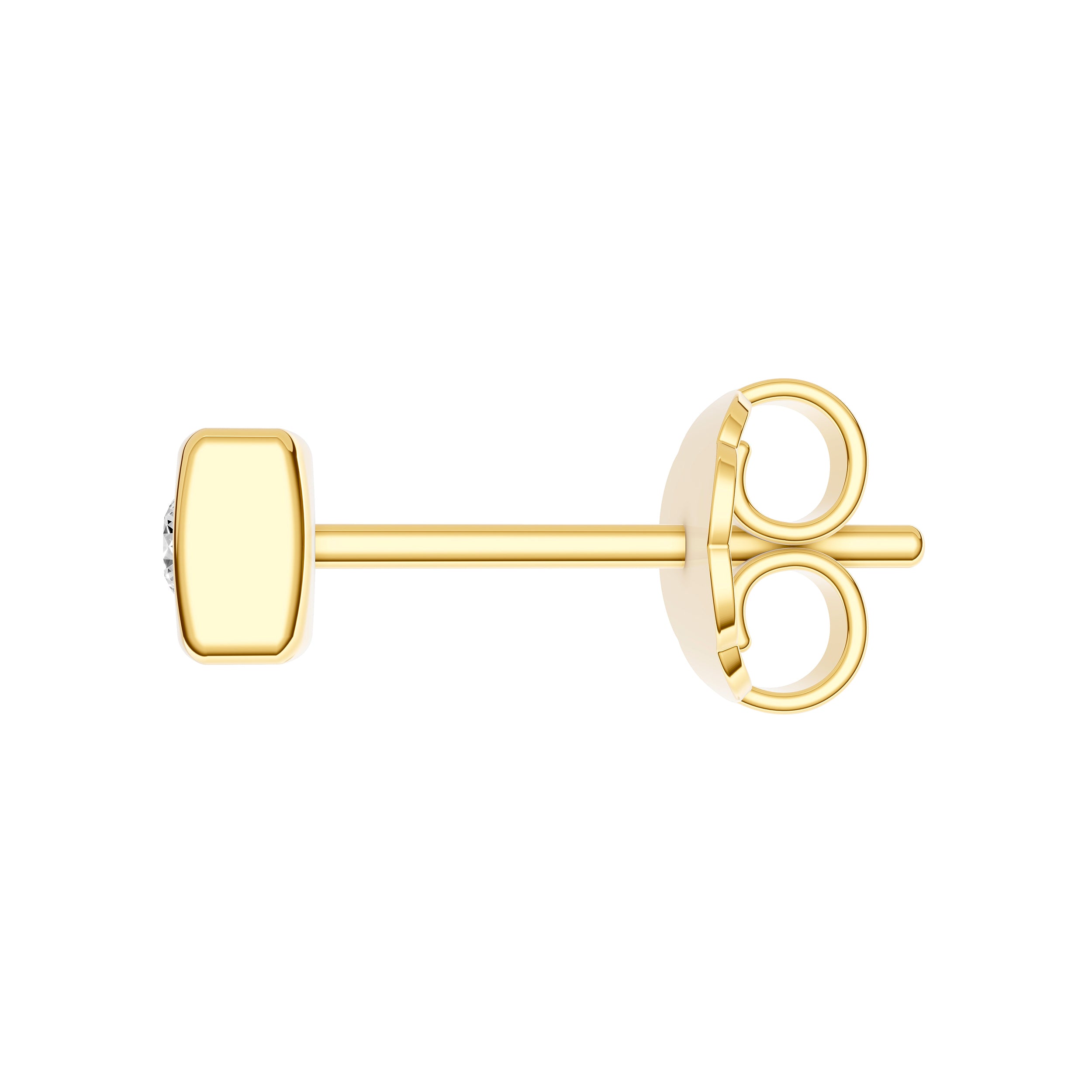 14K Yellow Gold 0.05tcw Diamond Square Stud Earrings