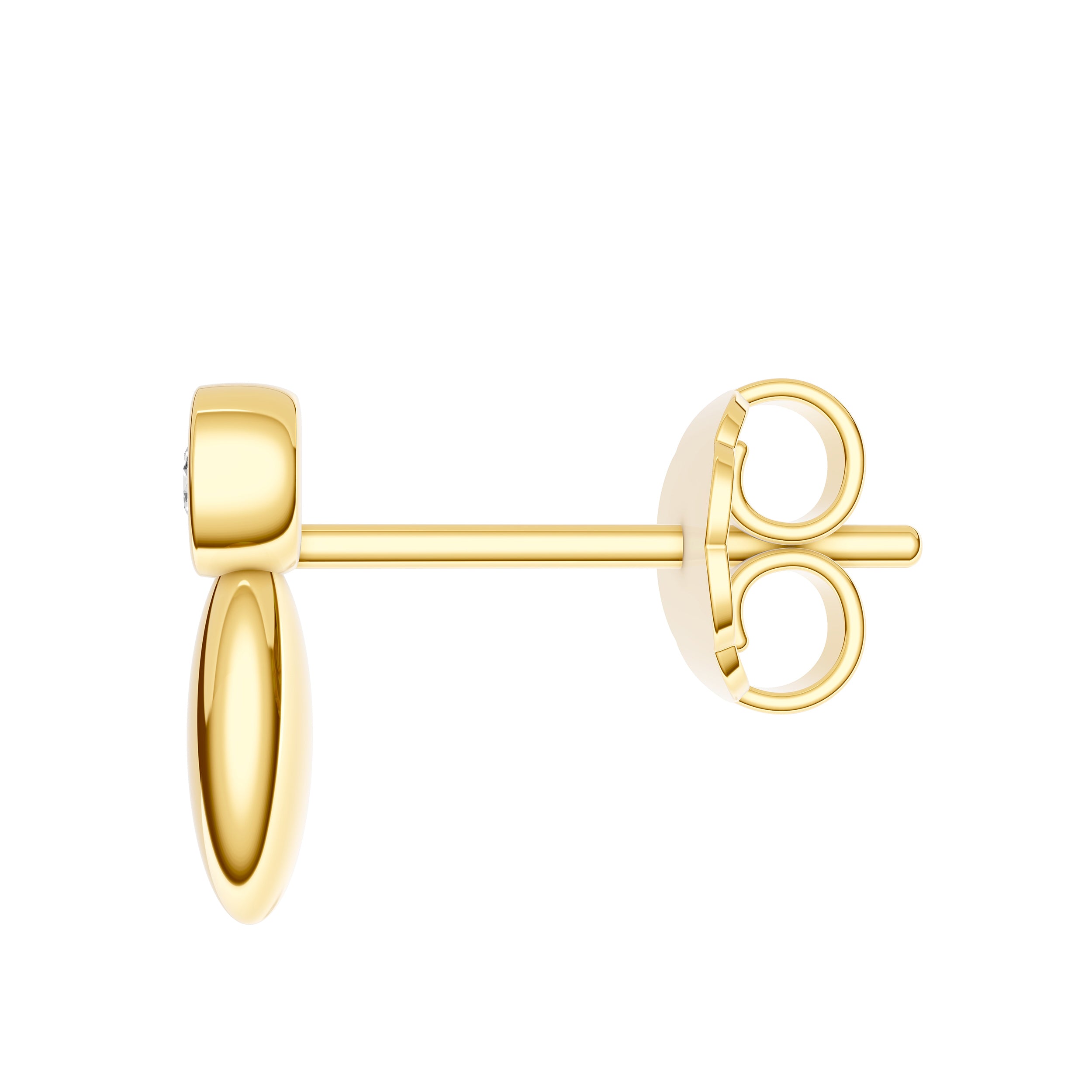 14K Yellow Gold 0.05tcw Diamond Elongated Stud Earrings Birmingham Jewelry Earrings Birmingham Jewelry 