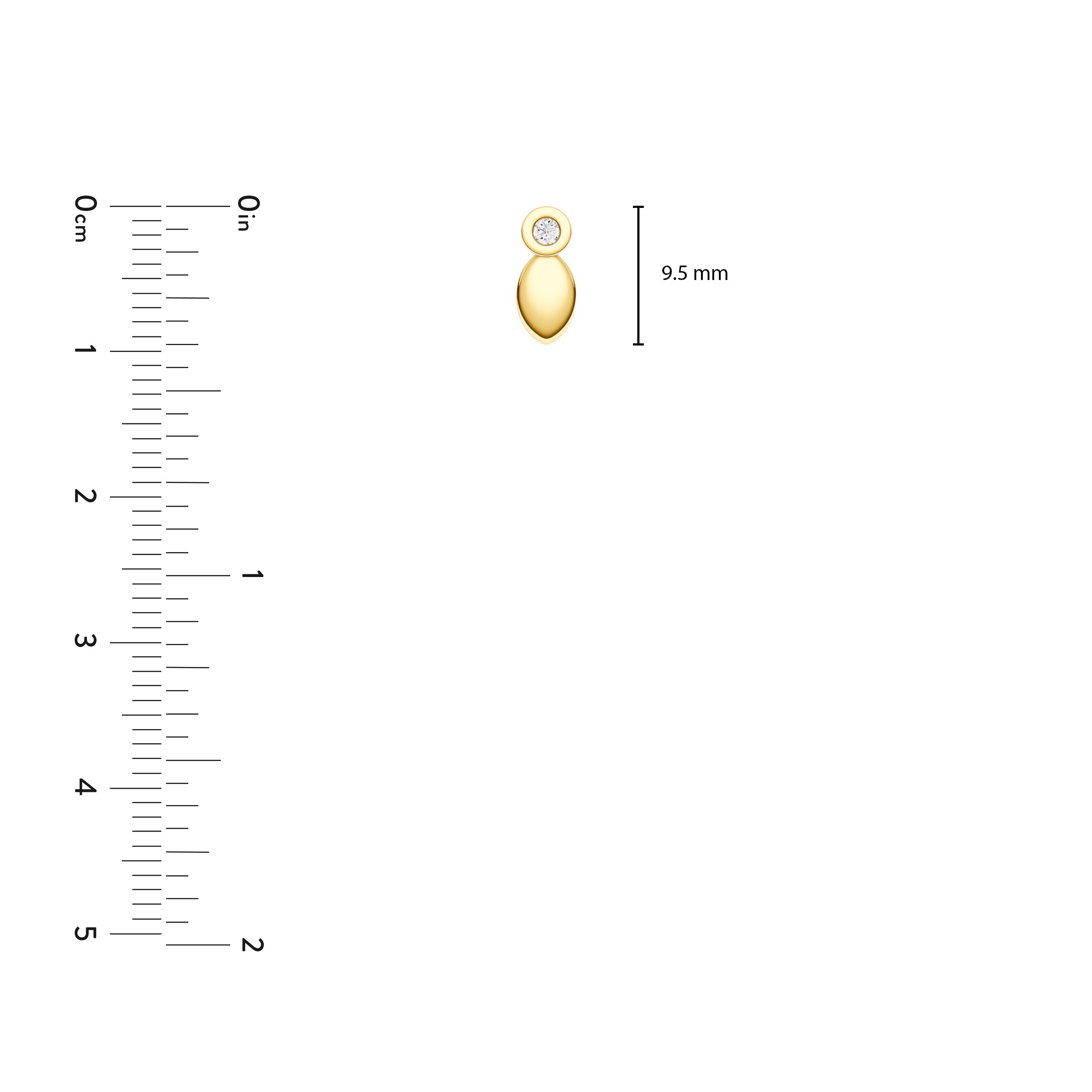 14K Yellow Gold 0.05tcw Diamond Elongated Stud Earrings Birmingham Jewelry Earrings Birmingham Jewelry 