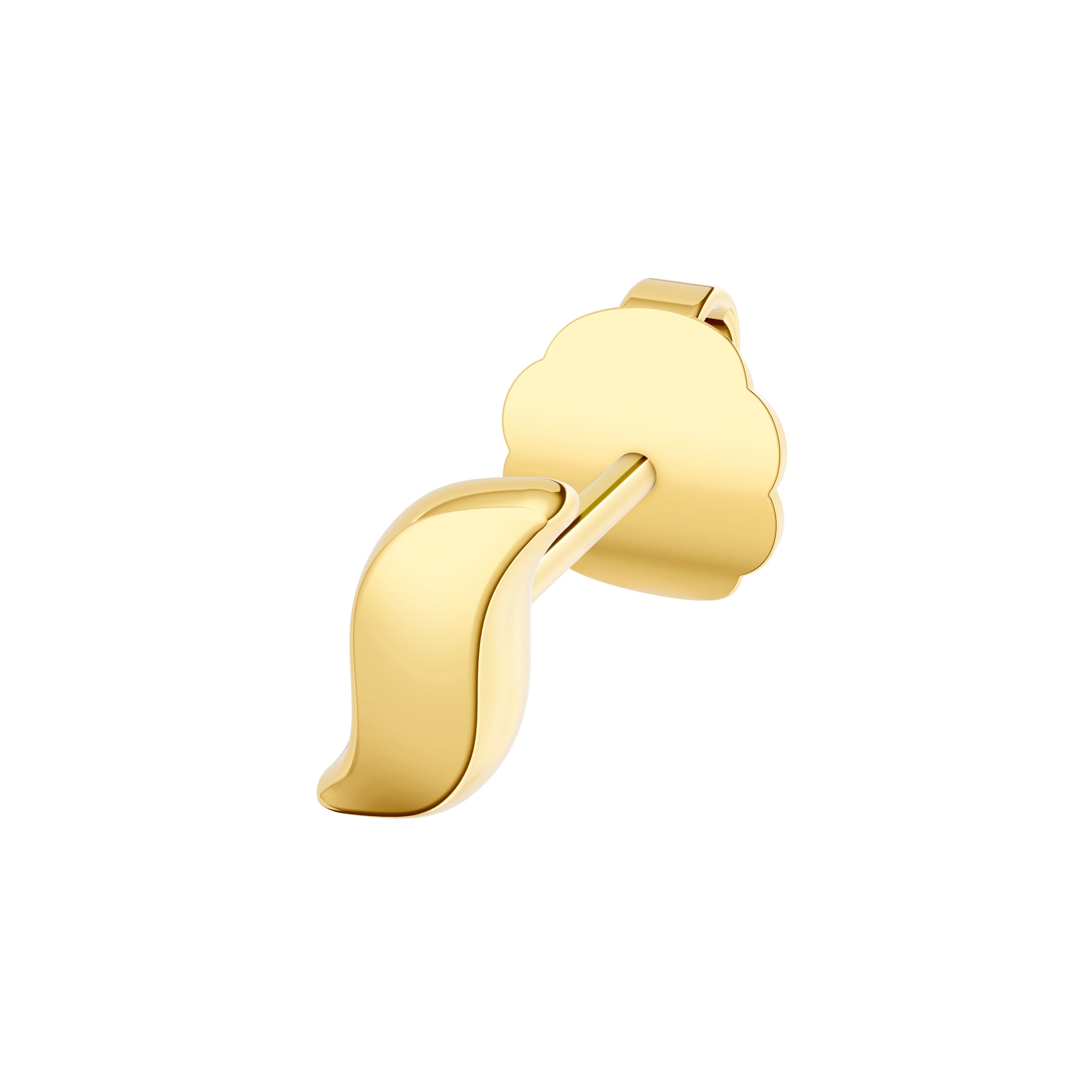 14K Yellow Gold Wavy Stud Earrings