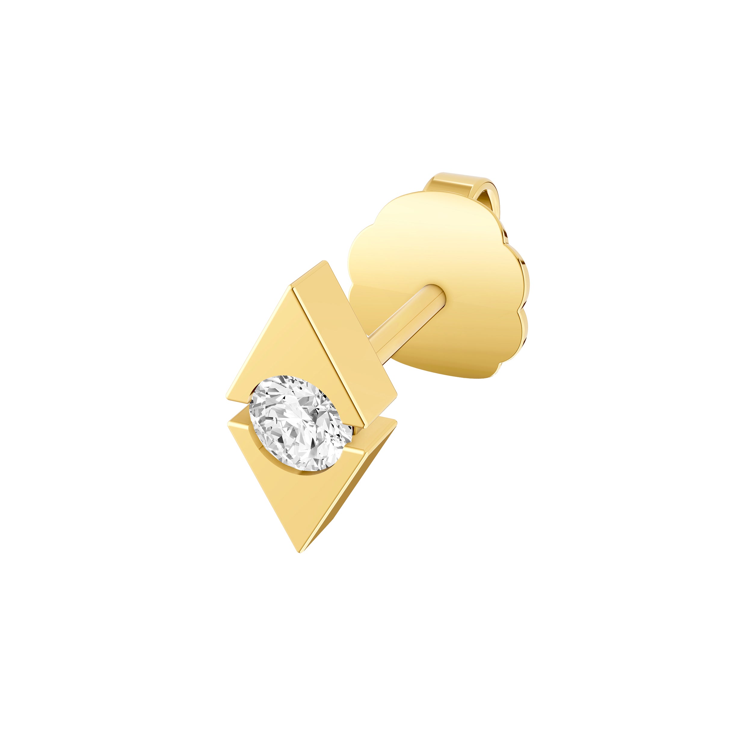 14K Yellow Gold 0.125tcw Diamond Marquise Shape Stud Earrings