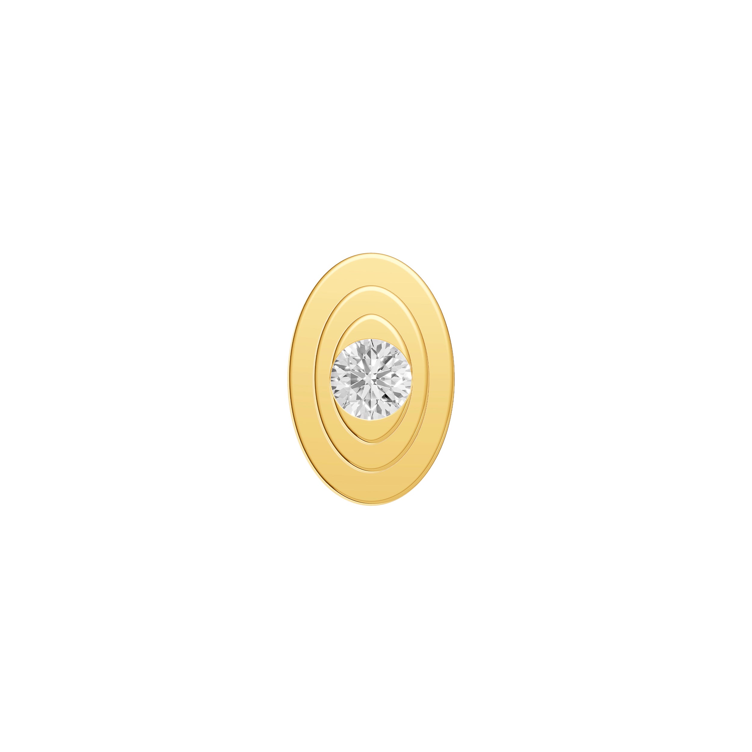 14K Yellow Gold 0.05tcw Diamond Oval Stud Earrings