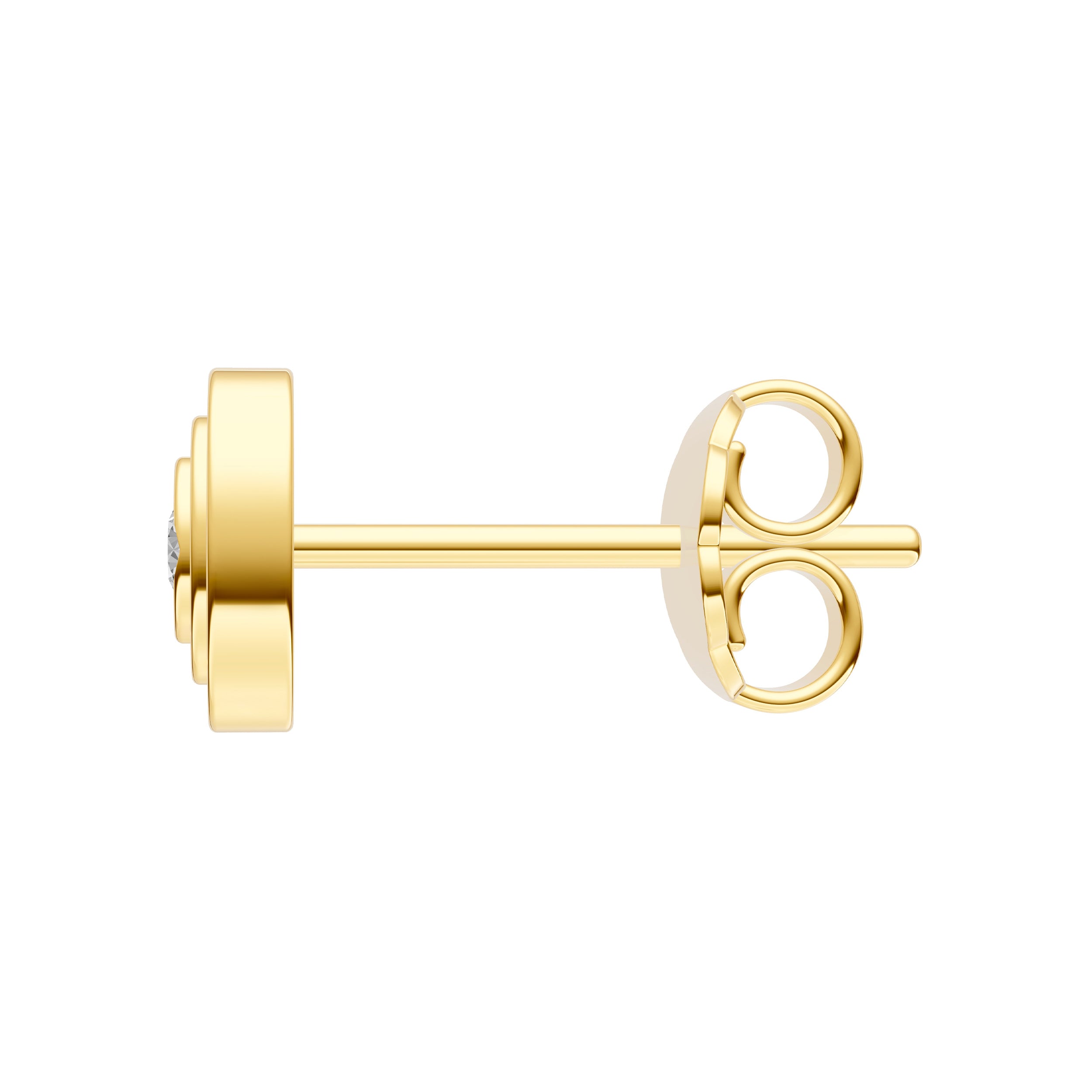 14K Yellow Gold 0.05tcw Diamond Oval Stud Earrings