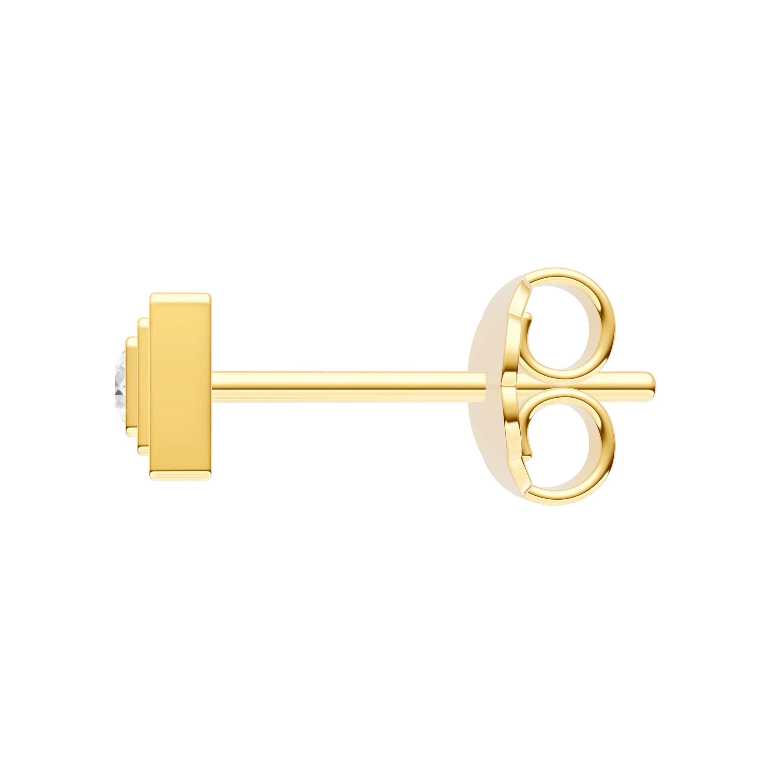 14K Yellow Gold 0.05tcw Diamond Frame Stud Earrings