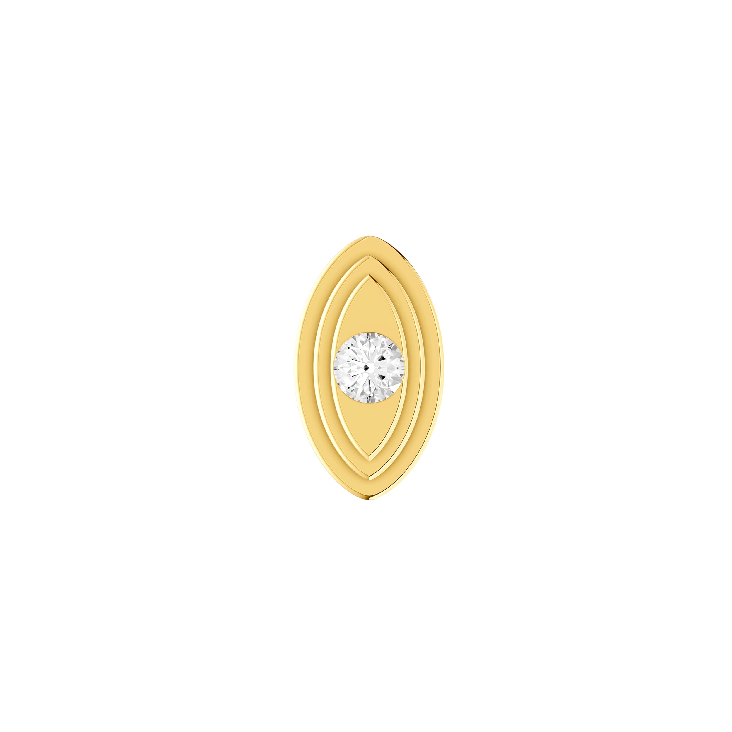 14K Yellow Gold 0.05tcw Diamond Marquise Shape Stud Earrings