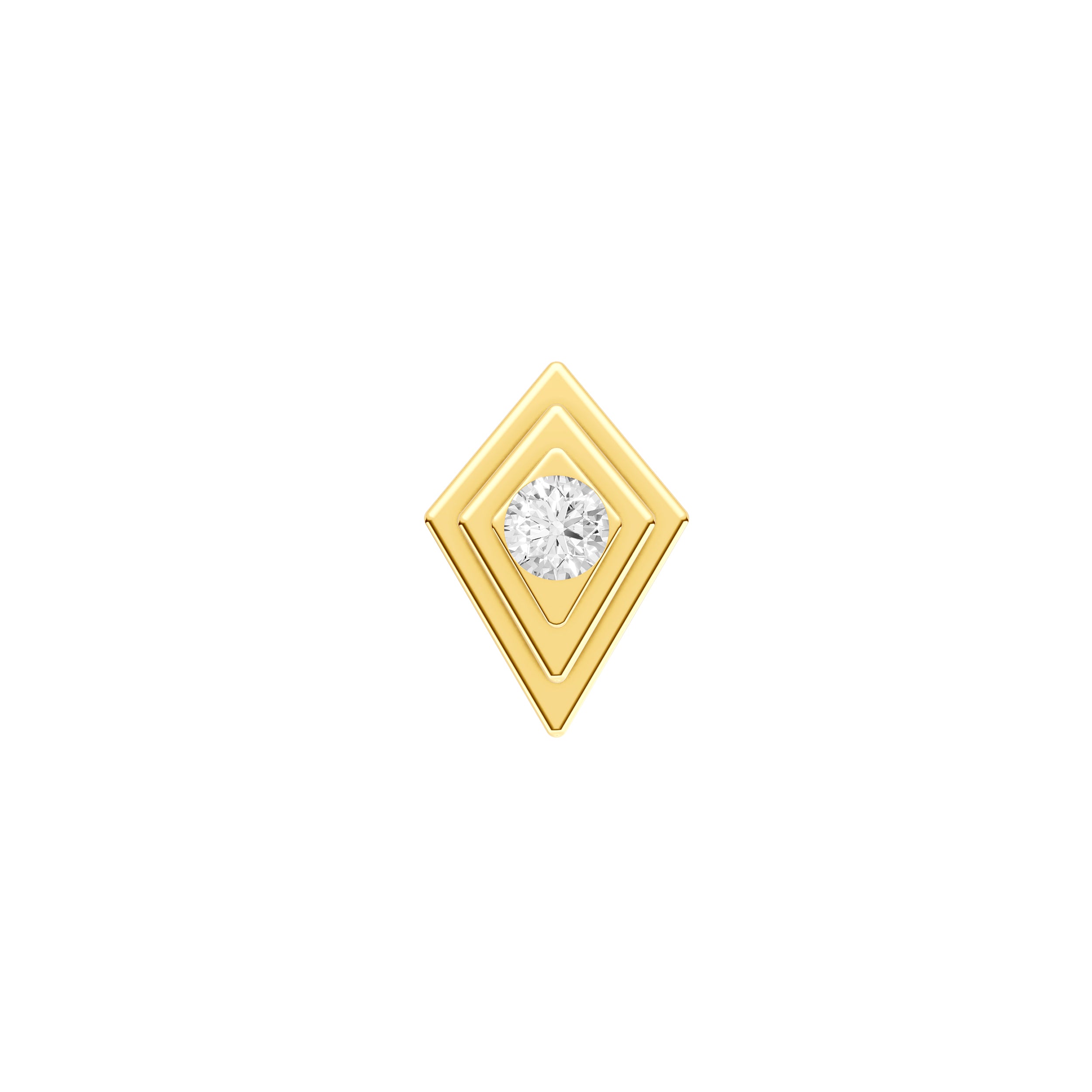 14K Yellow Gold 0.05tcw Diamond Kite Shape Stud Earrings
