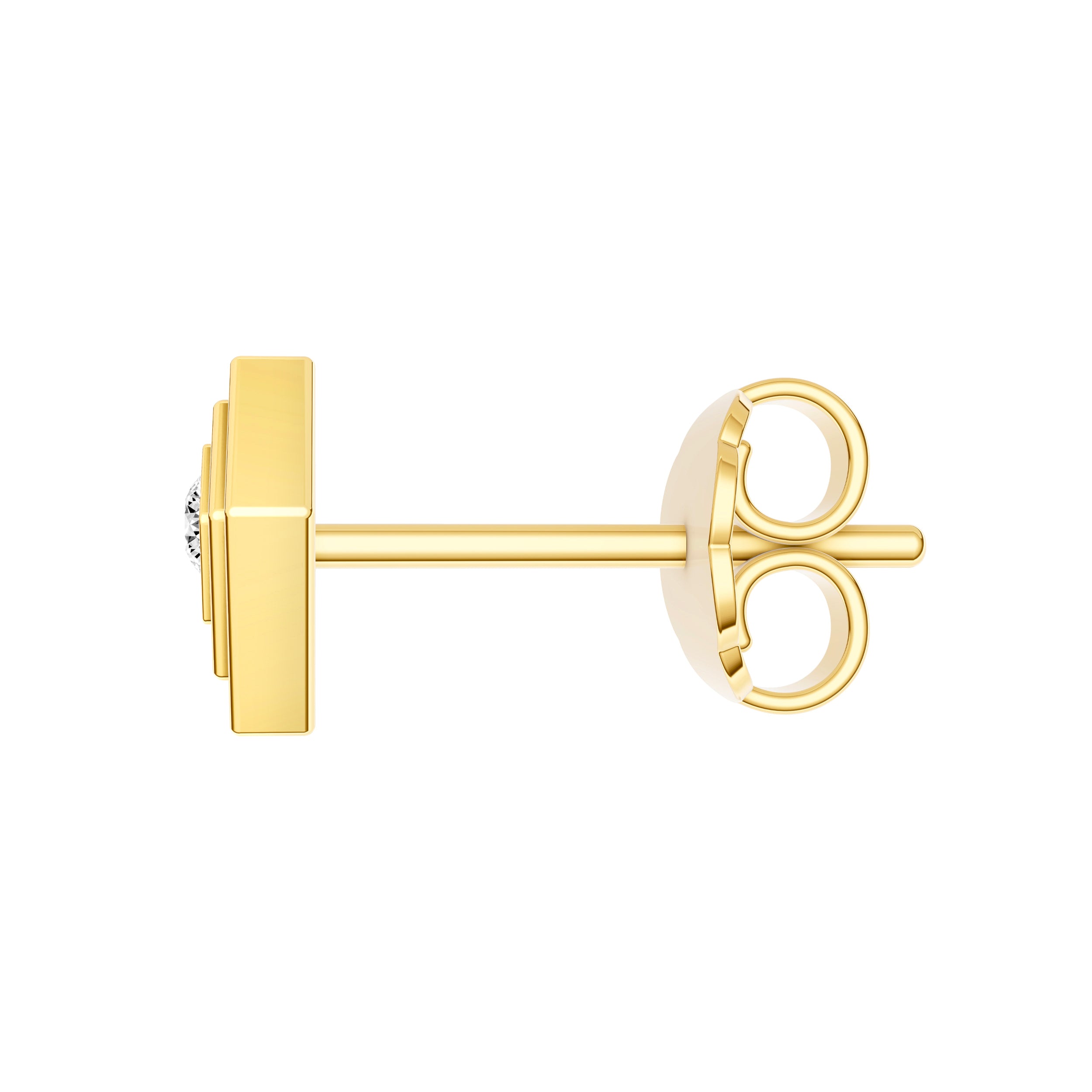 14K Yellow Gold 0.05tcw Diamond Kite Shape Stud Earrings