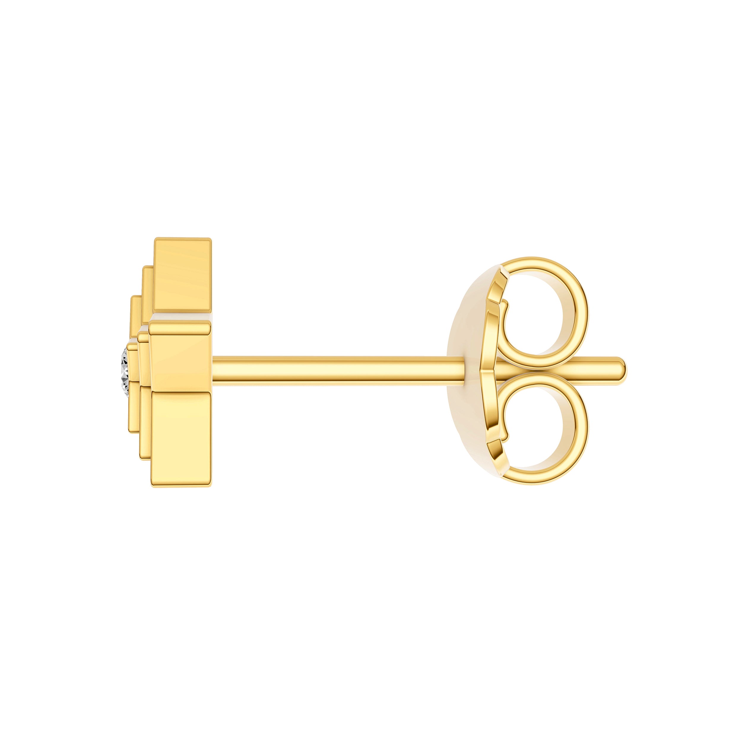 14K Yellow Gold 3pt Diamond Star Shape Stud Earrings