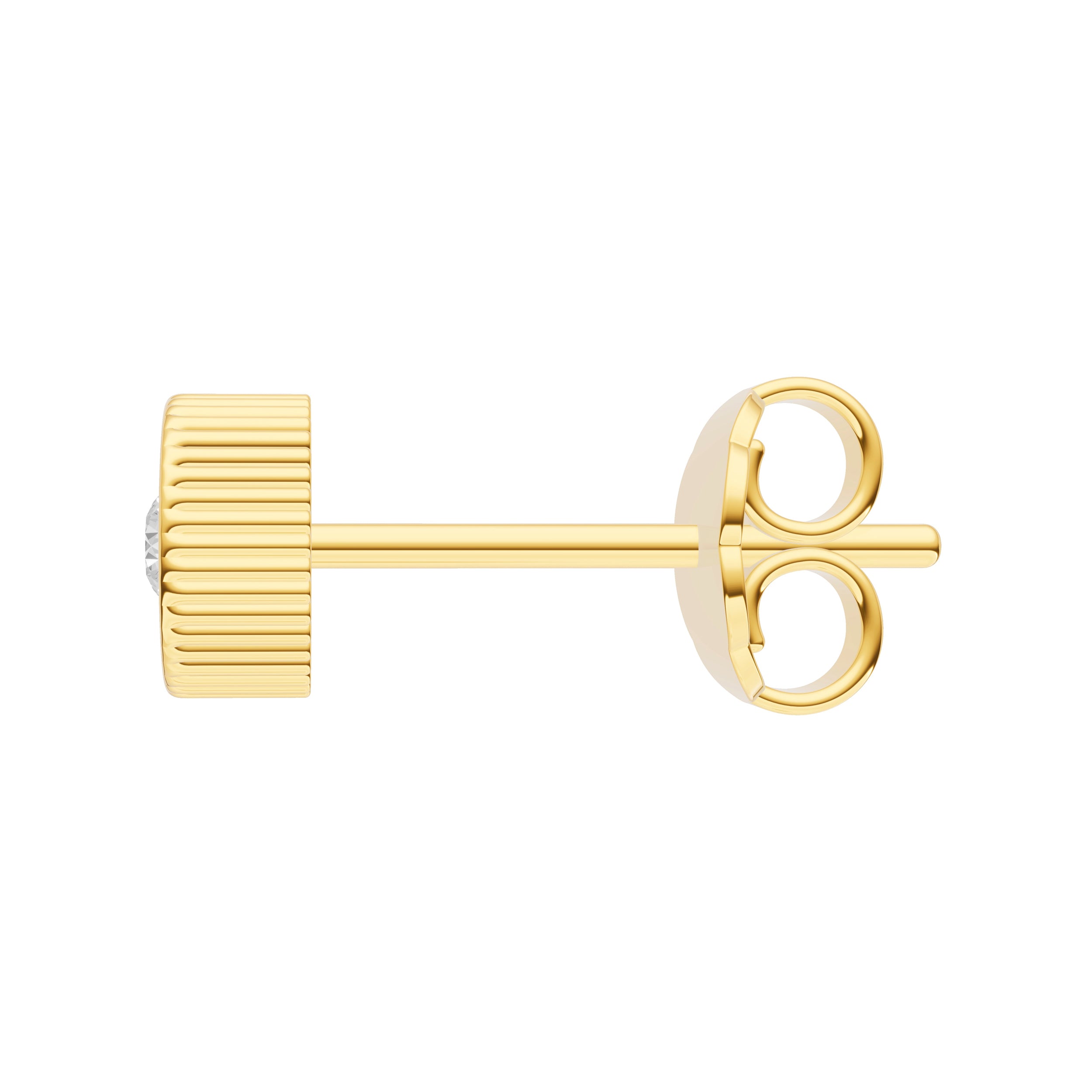 14K Yellow Gold 0.05tcw Diamond Ridge Edge Stud Earrings
