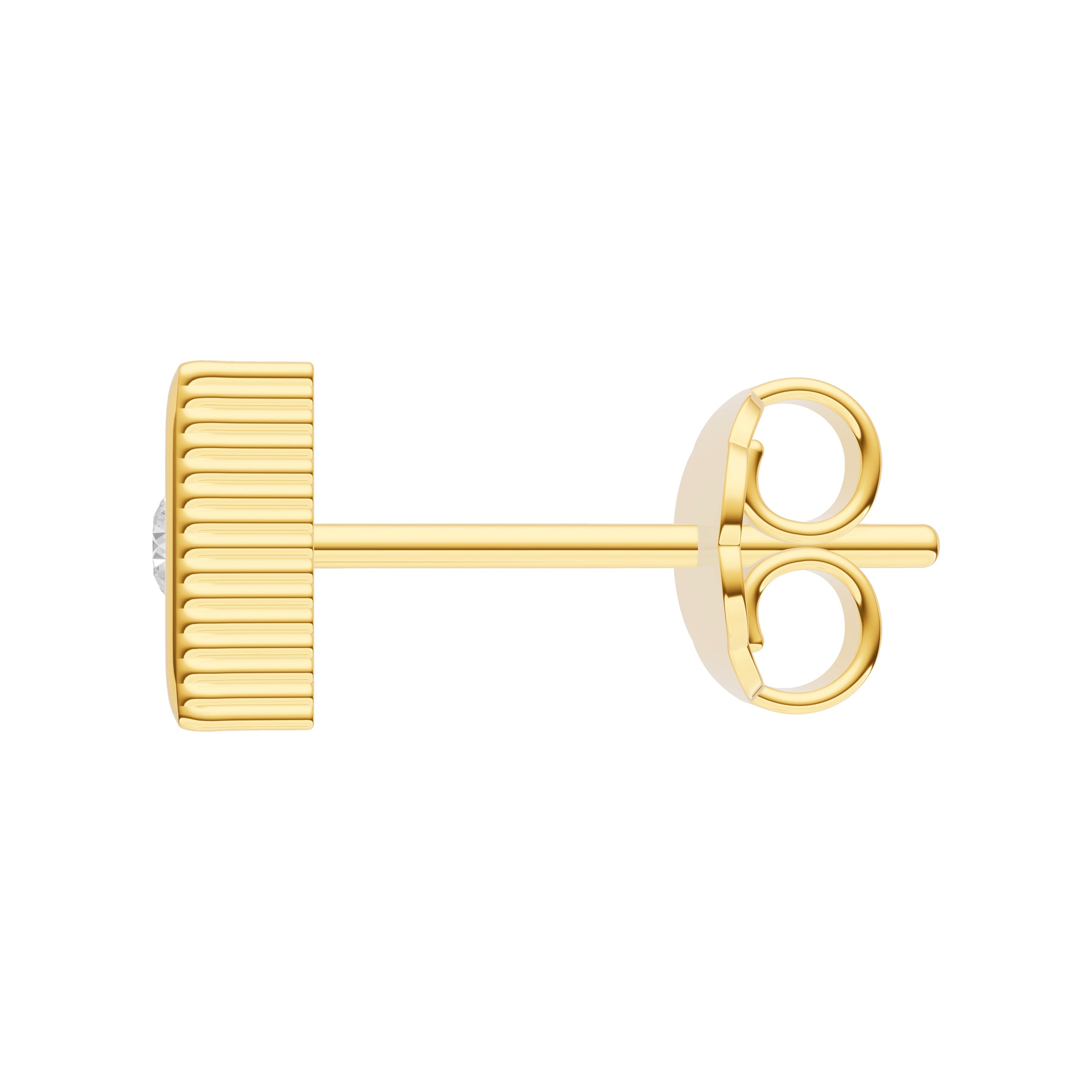 14K Yellow Gold 0.05tcw Diamond Rectangular Ridge Stud Earrings Birmingham Jewelry Earrings Birmingham Jewelry 