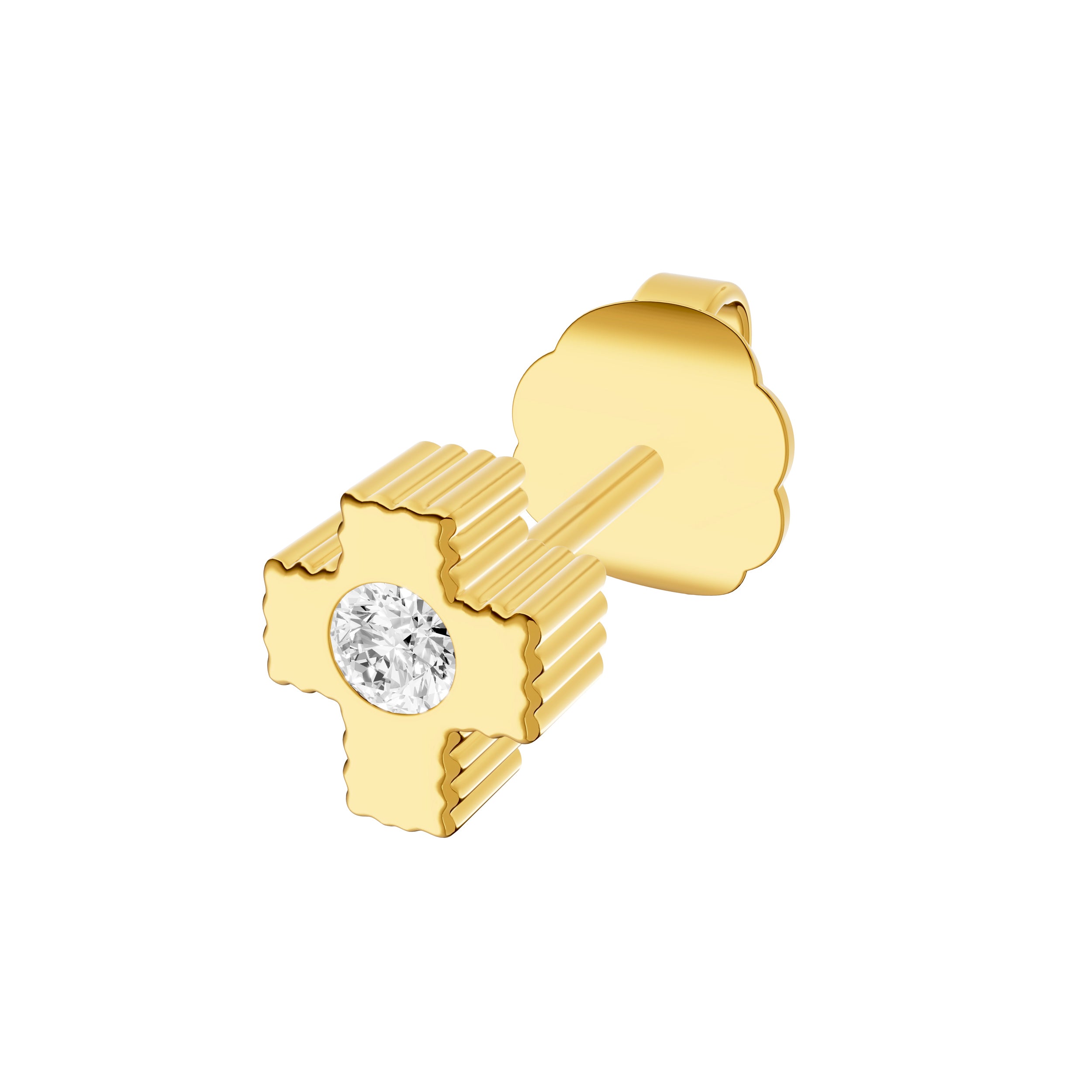 14K Yellow Gold 0.05tcw Diamond Cross Stud Earrings Birmingham Jewelry Earrings Birmingham Jewelry 