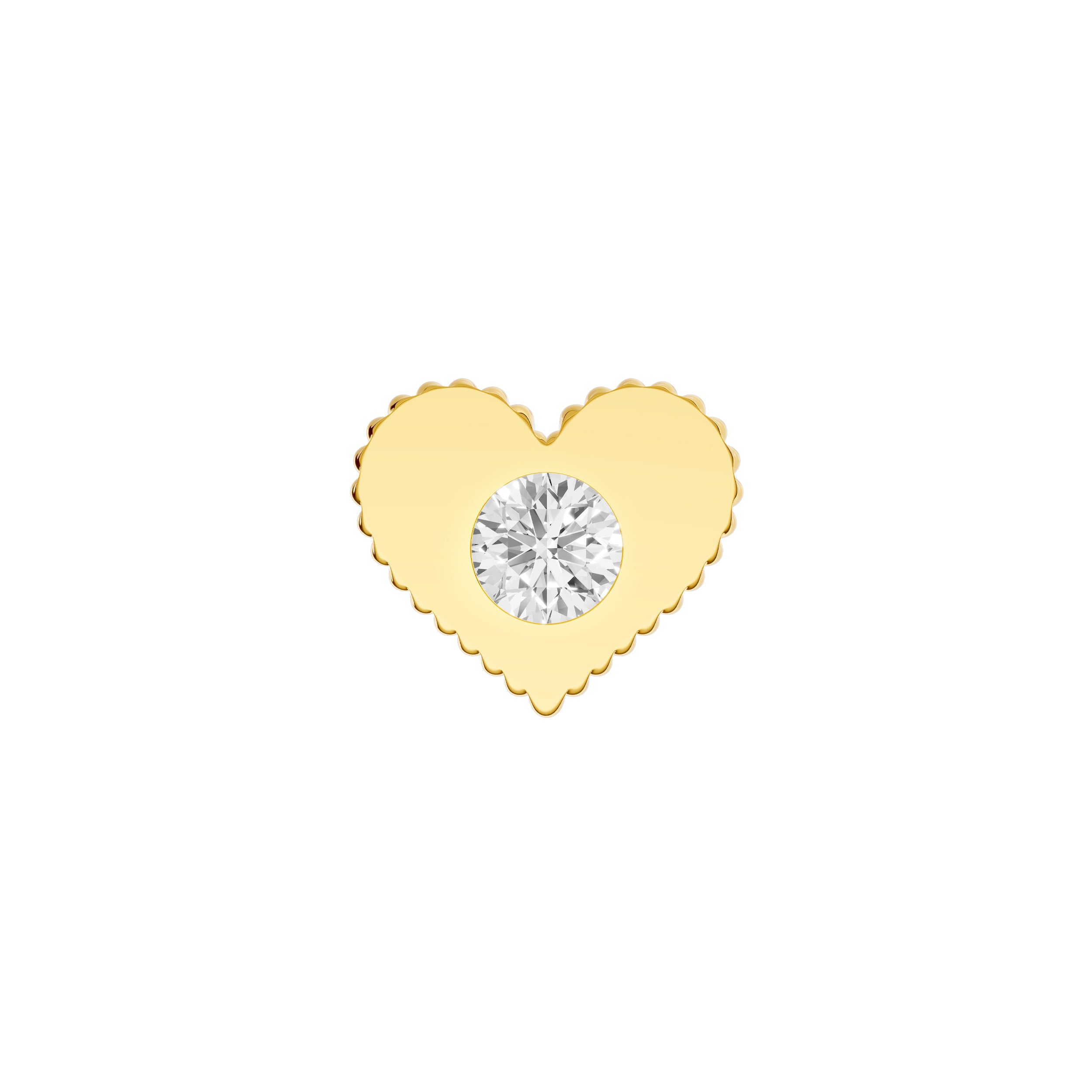 14K Yellow Gold 0.05tcw Diamond Heart Stud Earrings