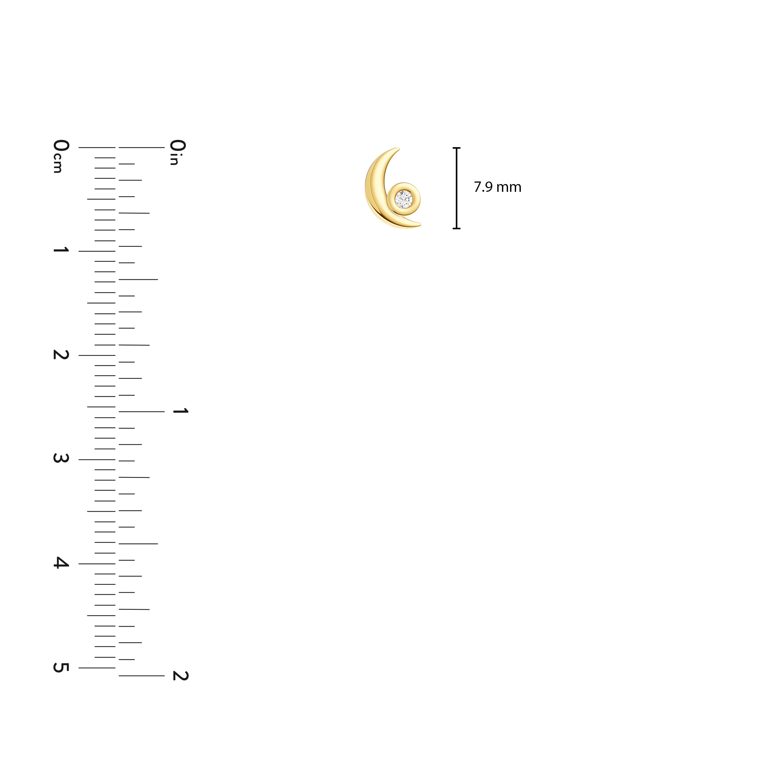 14K Yellow Gold 3pt Diamond Crescent Moon Earrings