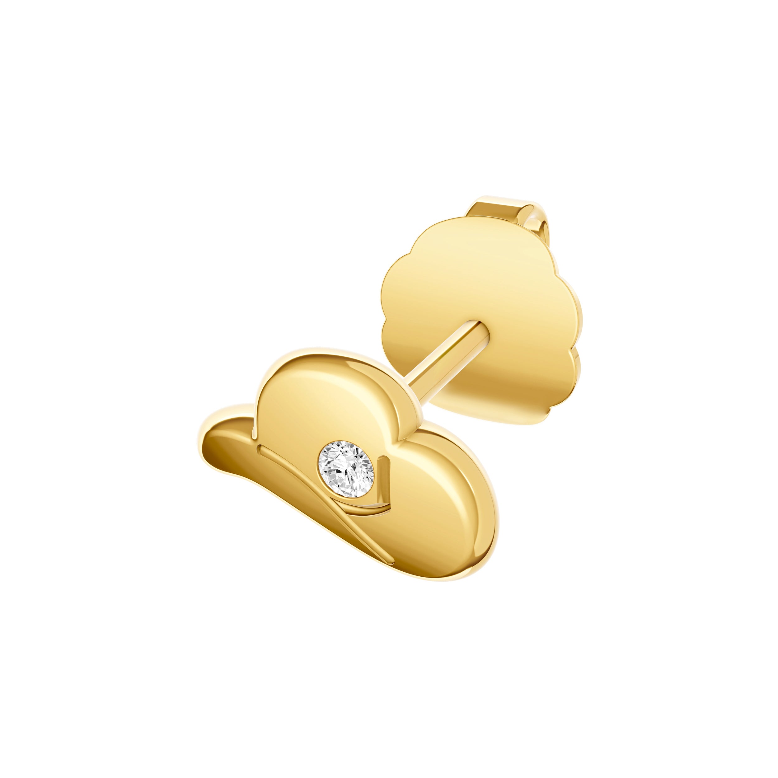 14K Yellow Gold 1.5pt Diamond Cowboy Hat Stud Earrings