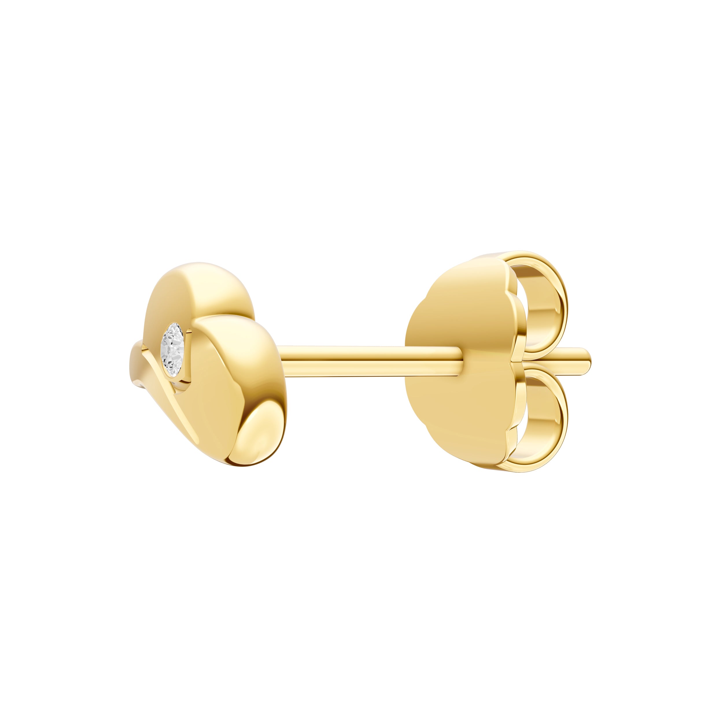 14K Yellow Gold 1.5pt Diamond Cowboy Hat Stud Earrings