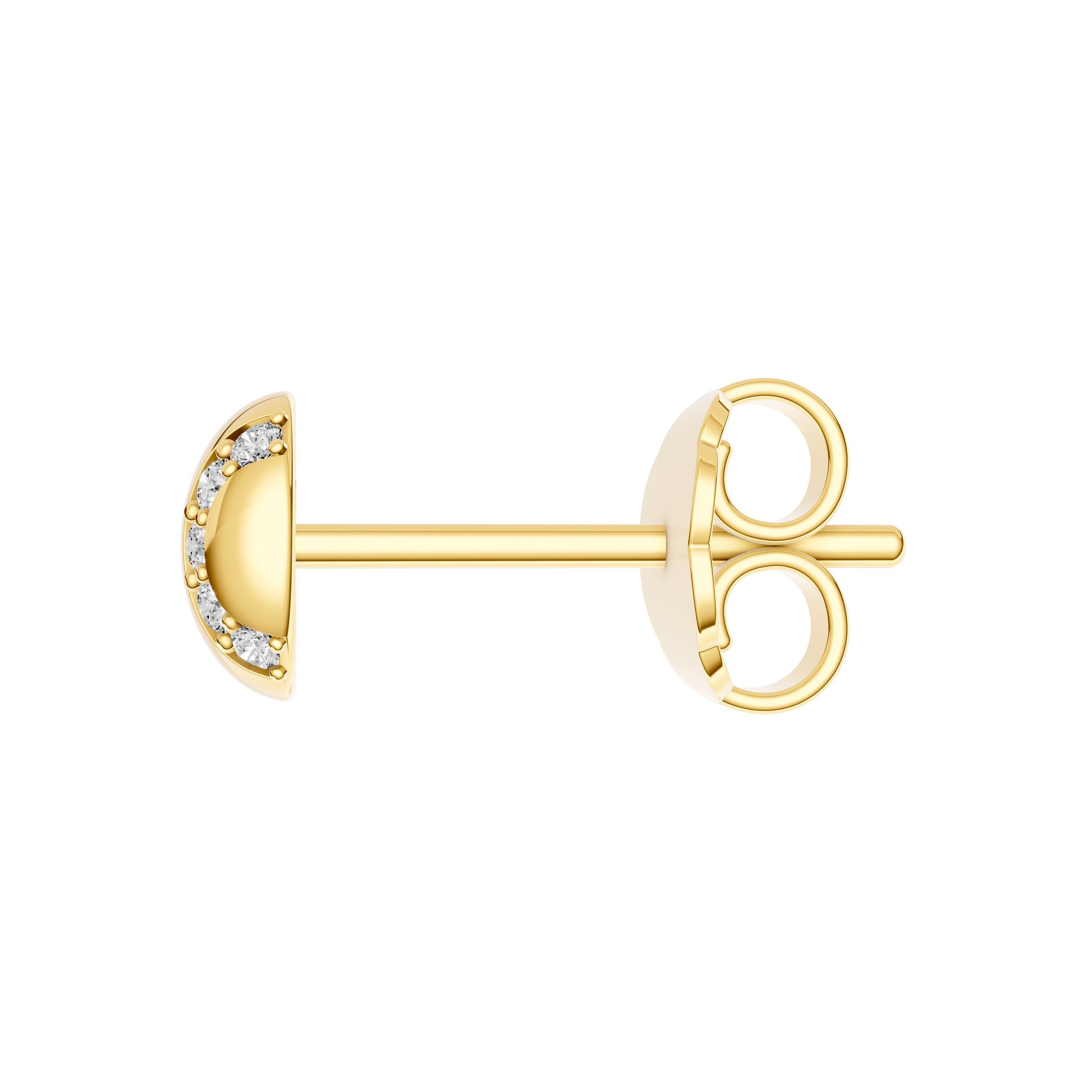 14K Yellow Gold 0.10tcw Diamond Baseball Stud Earrings