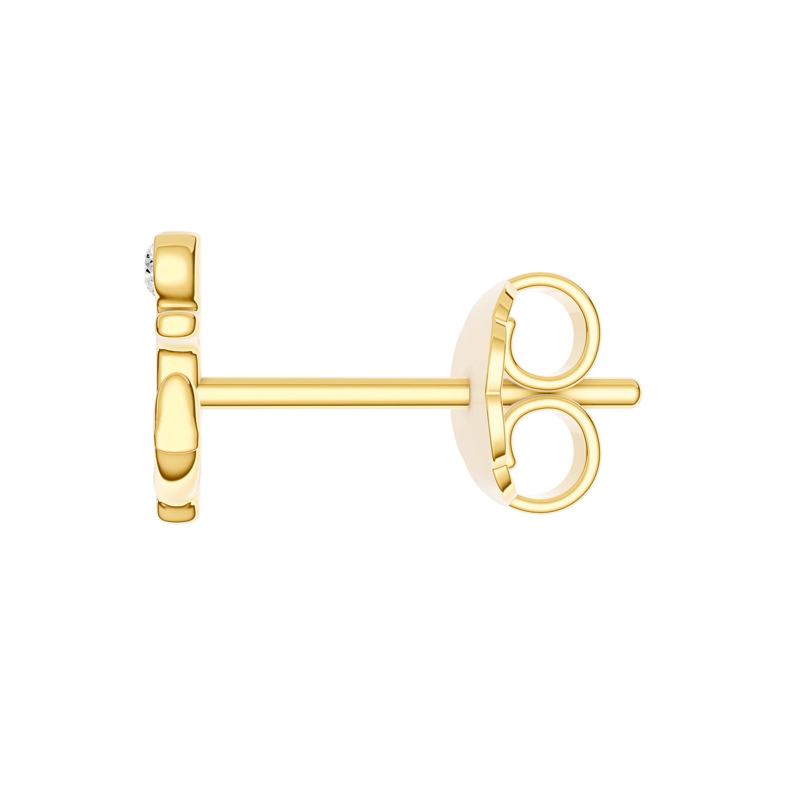 14K Yellow Gold Diamond Anchor Stud Earrings Birmingham Jewelry Earrings Birmingham Jewelry 