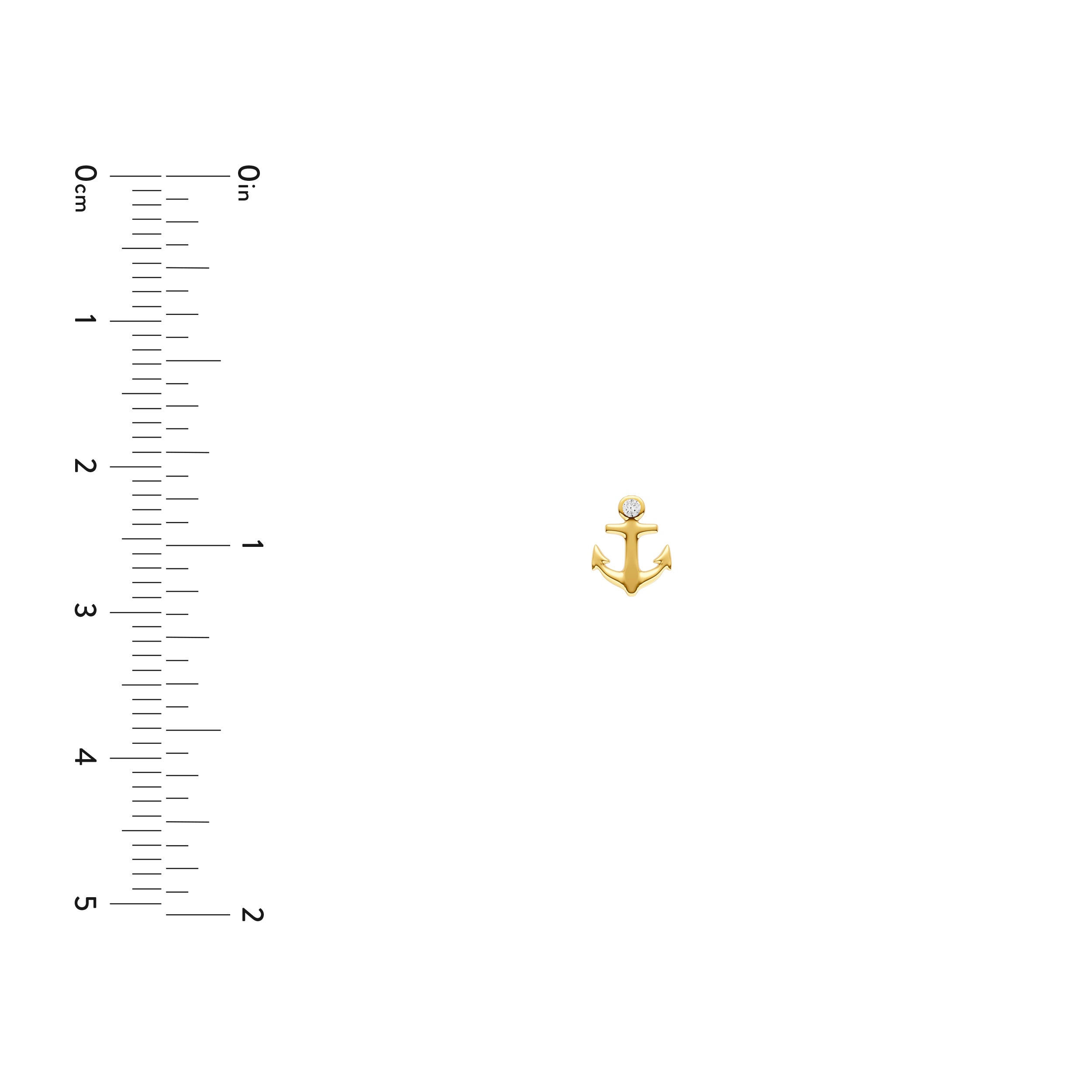 14K Yellow Gold Diamond Anchor Stud Earrings Birmingham Jewelry Earrings Birmingham Jewelry 