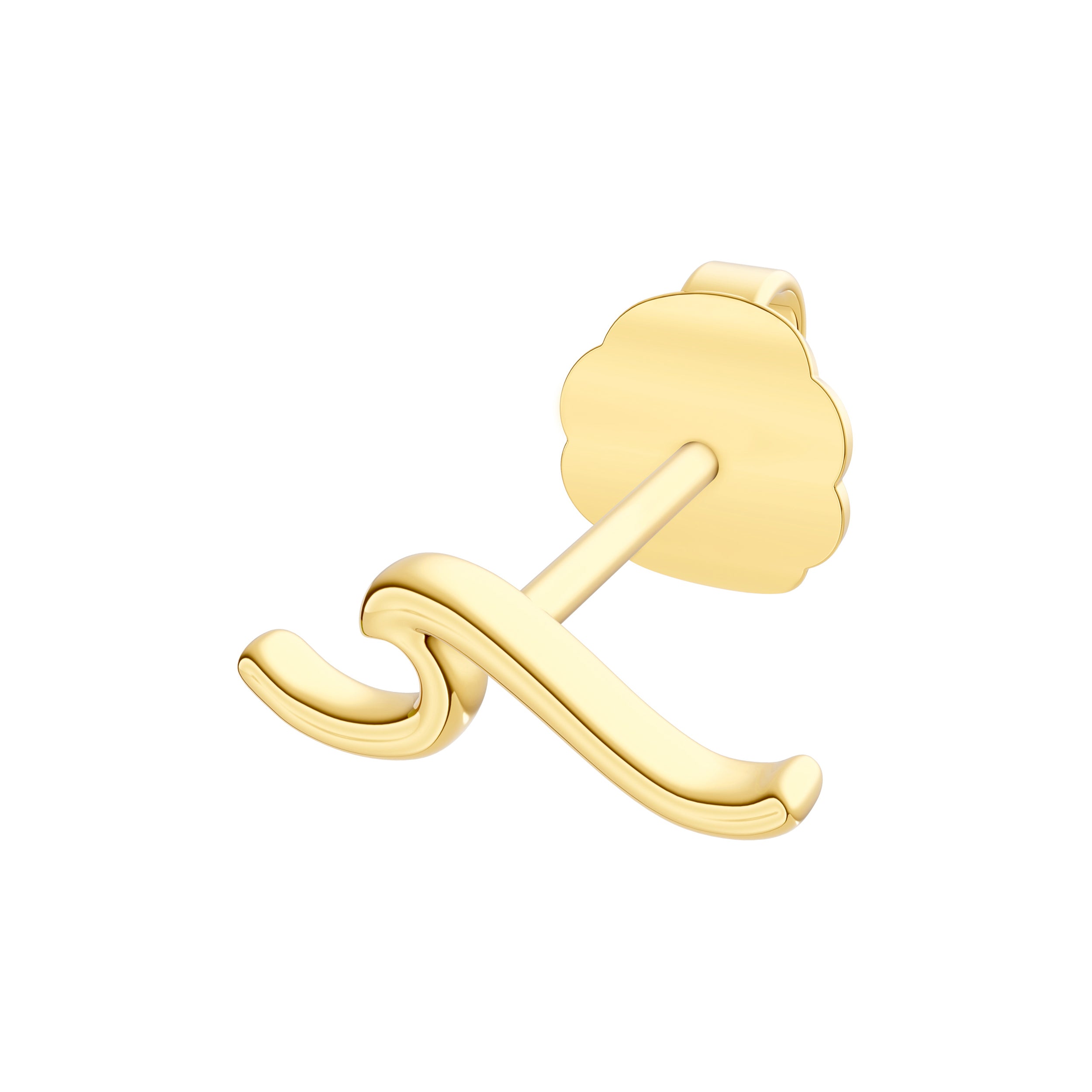 14K Yellow Gold Wave Stud Earrings