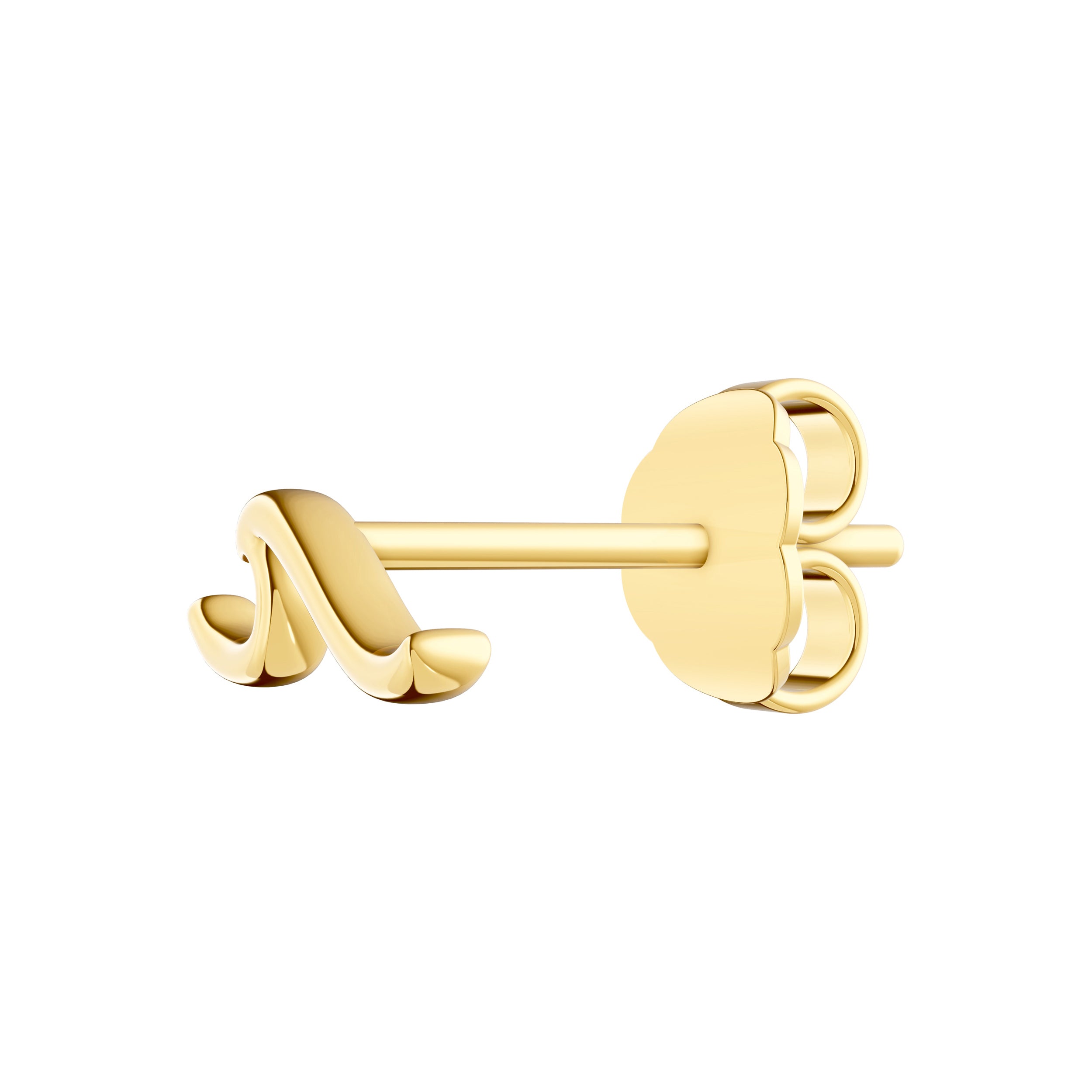 14K Yellow Gold Wave Stud Earrings