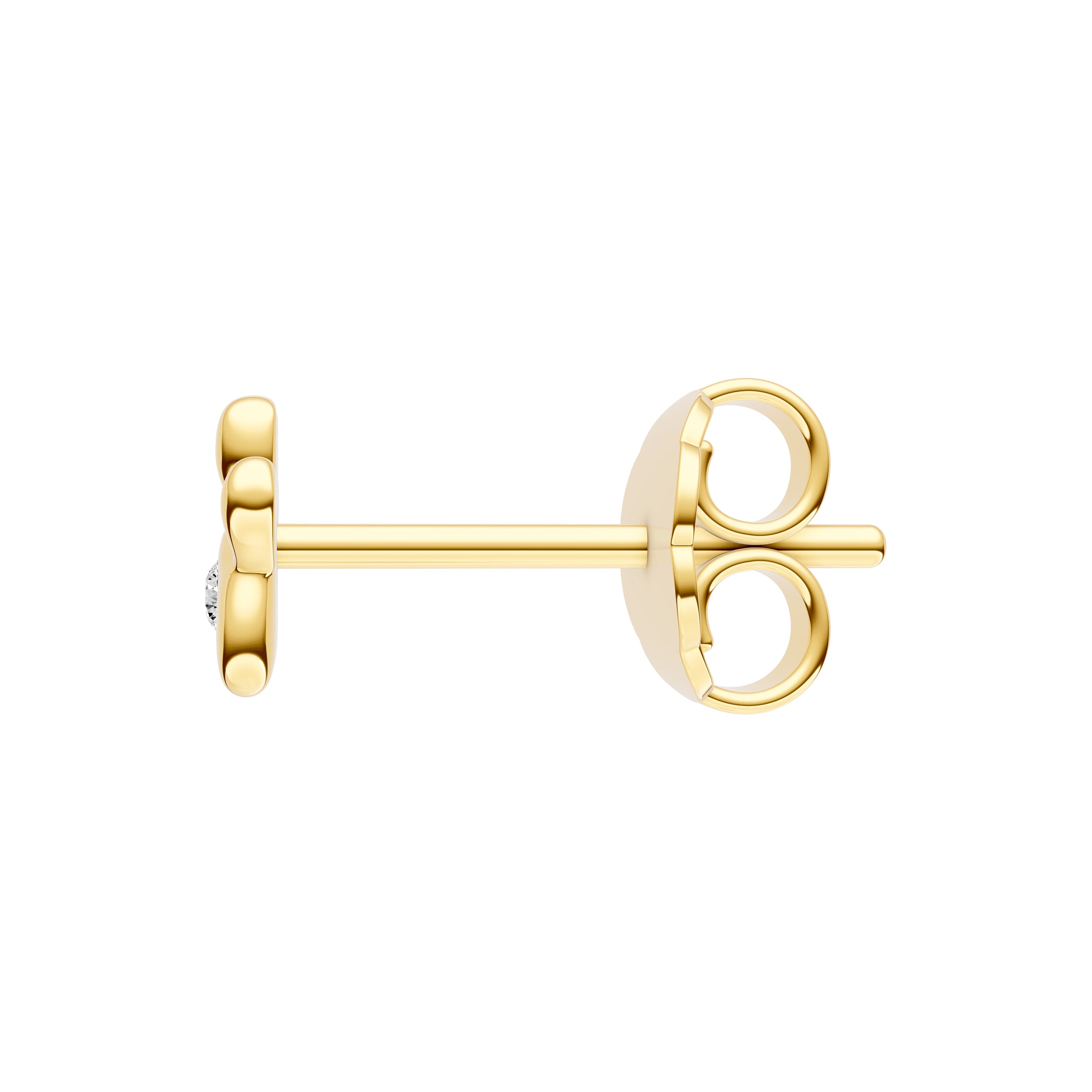 14K Yellow Gold 2pt Diamond Paw Stud Earrings