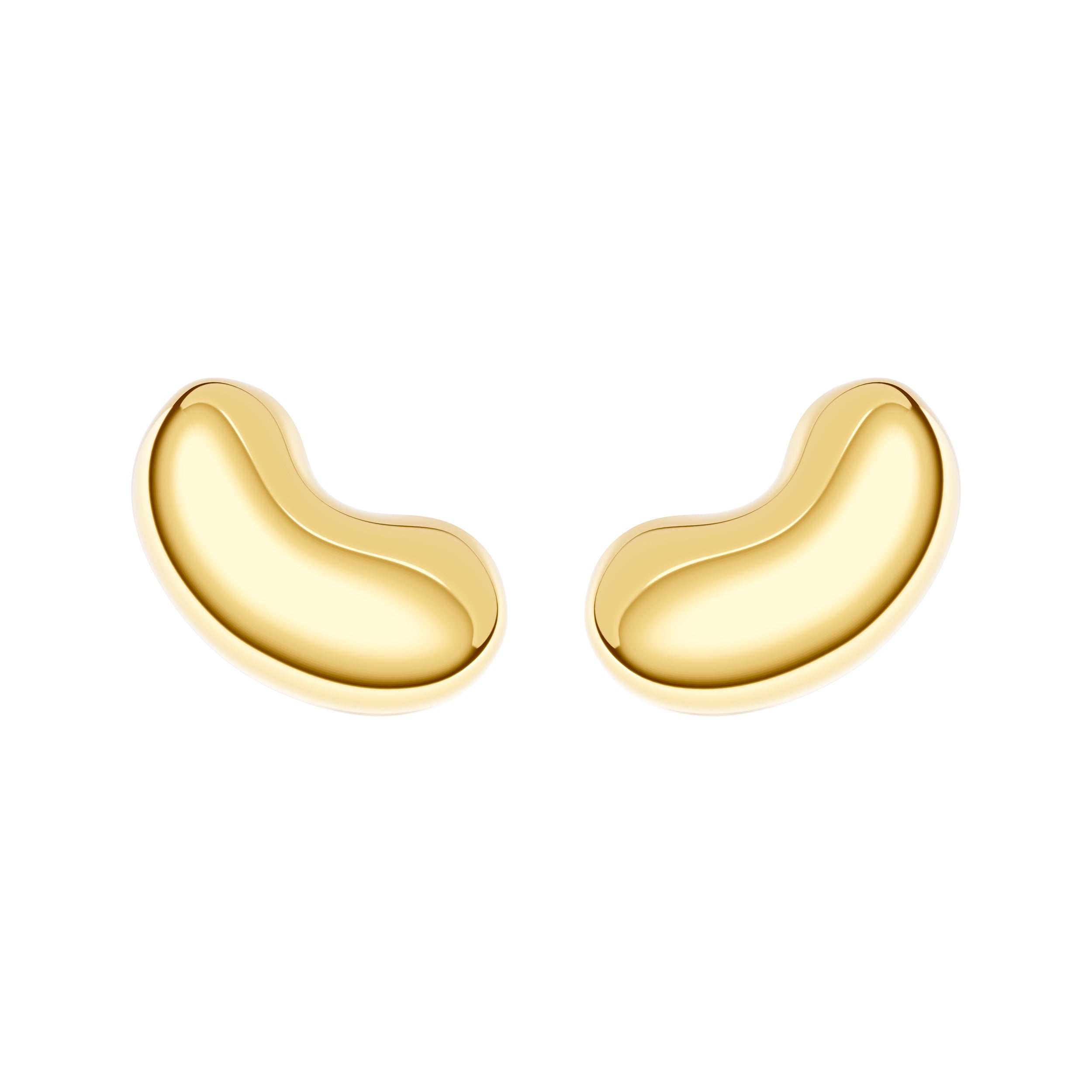 14K Yellow Gold Bean Stud Earrings Birmingham Jewelry Earrings Birmingham Jewelry 